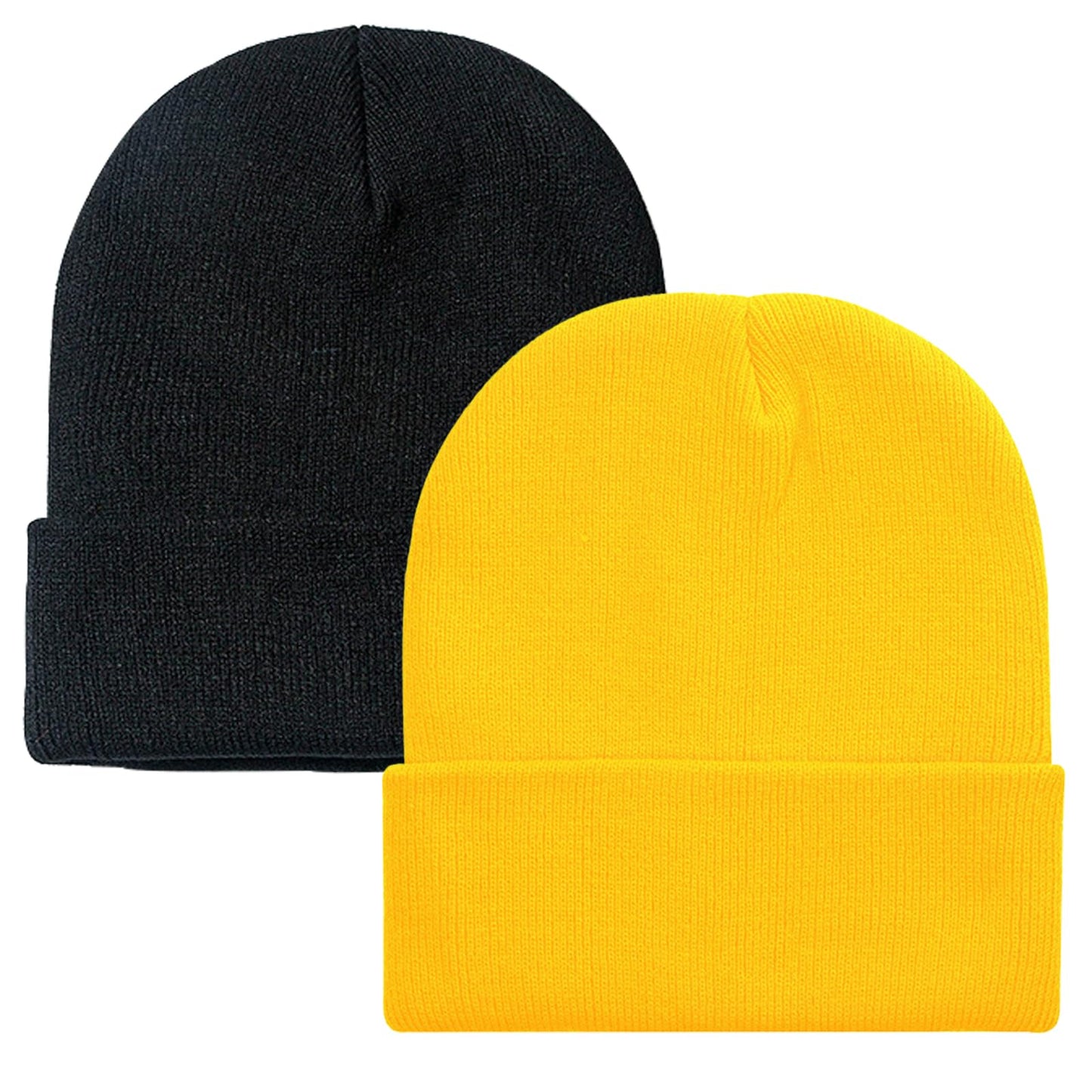 ZOORON 1&2 Pack Beanie for Men Women Slouchy Beanie Hats Winter Knit Caps Soft Ski Hat Unisex