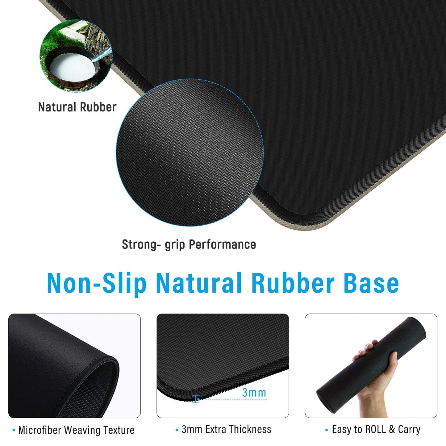 Anpollo Gaming Mouse Mat XXL 900 x 400 x 3 mm Non-Slip Desk Mat Table Mat Multifunctional Office Mouse Mat, Type 1