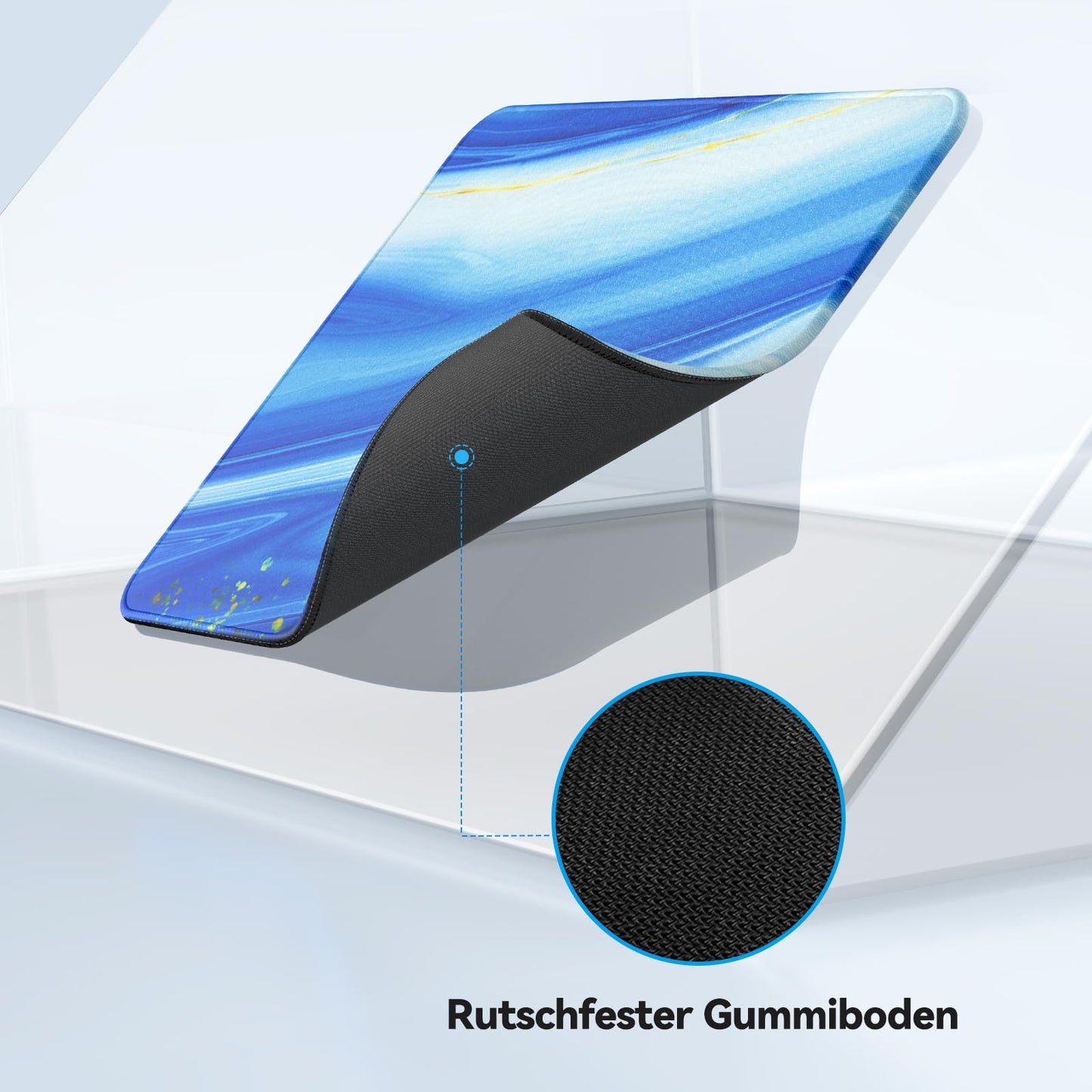TECKNET Mauspad, 280 x 210 mm Gaming Mousepad mit Wasserdicht und Rutschfester Gummi für PC-Büro, Arbeit, Gaming, Studium, Laptop, Computer, Zuhause-Schwarz