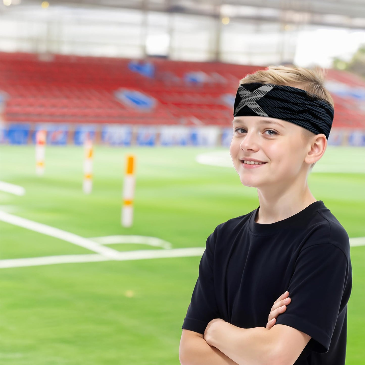 Junior 4-14 Jahre Sport Stirnband zum Wenden, 2-lagig für kalte Temperaturen, schnelltrocknend, Headband, Ohrenschützer, Schweißband, Haarband, Kopfband, Wandern, Laufen, Rad, Ski