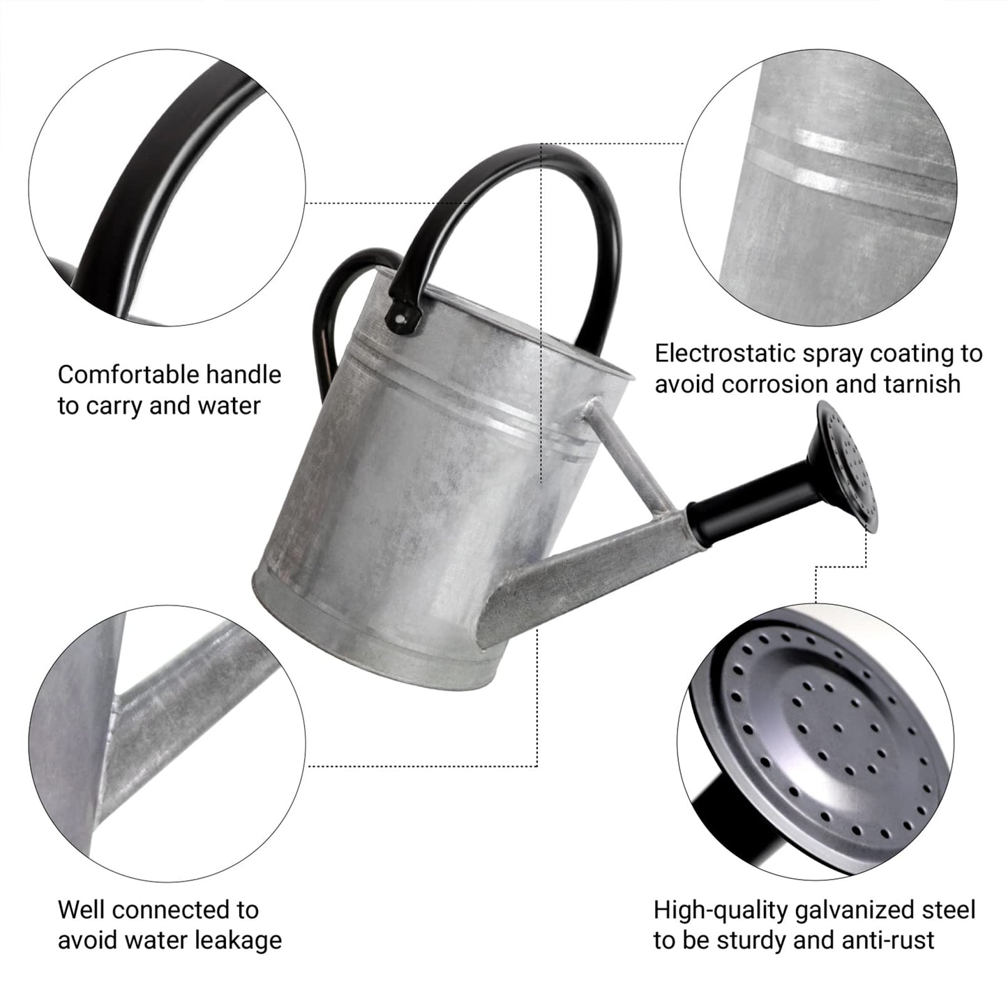 Gießkanne Metall Giesskanne Zimmerpflanzen 4l - Blumengießkanne Vintage Zink Gießkanne Garten