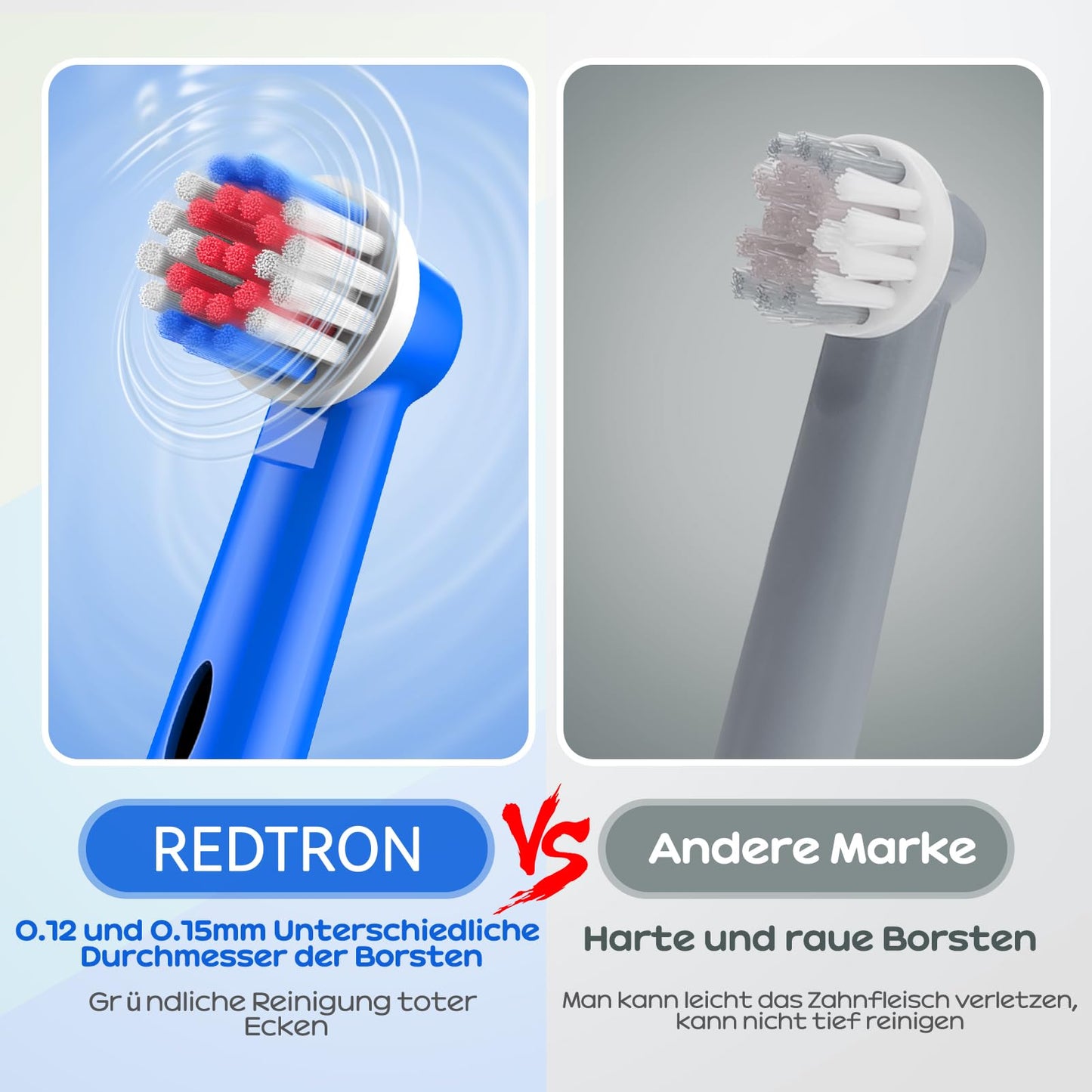 REDTRON-Kinderzahnbürstenköpfe für Oral B, Zahnbürstenköpfe für oral b Tiefen-und Präzisionsreinigung, mehrfarbige elektrische Bürstenköpfe für Kinder (4er-Pack)