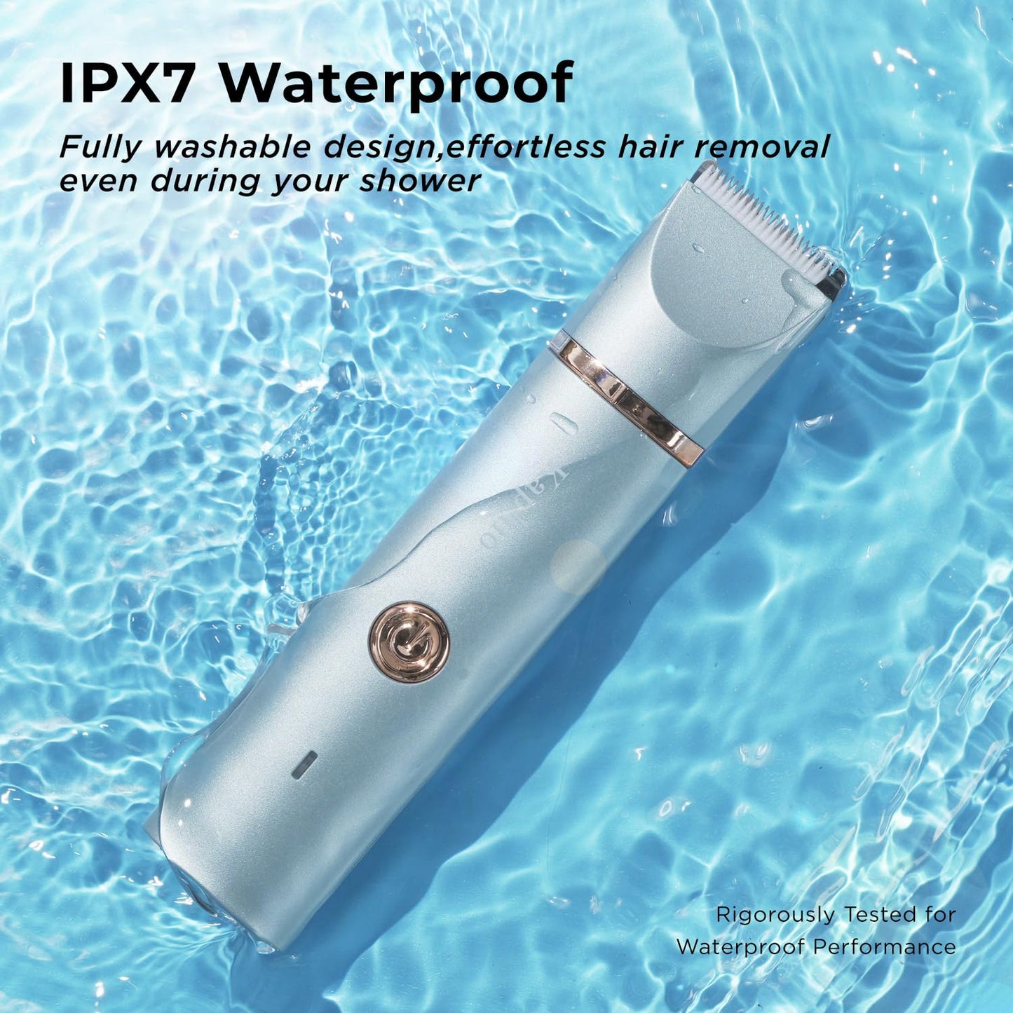 Bikini Trimmer für Frauen Schamhaare 2 in 1 Eletctric Rasierer für Frauen Wiederaufladbarer Eletctric Rasierer für Frauen IPX7 Wasserdicht Bikini Trimmer für Achselbein Arm Körper Gesicht (Roségold)
