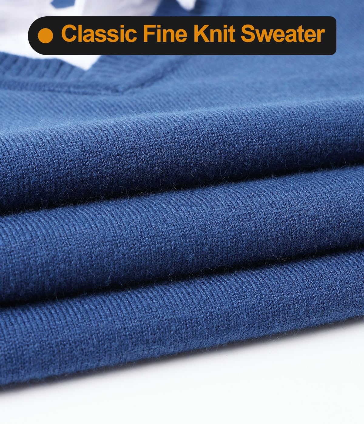 Sungerdasa Men’s 2-in-1 Mock Shirt Collar Sweater – Fine Knit Pullover