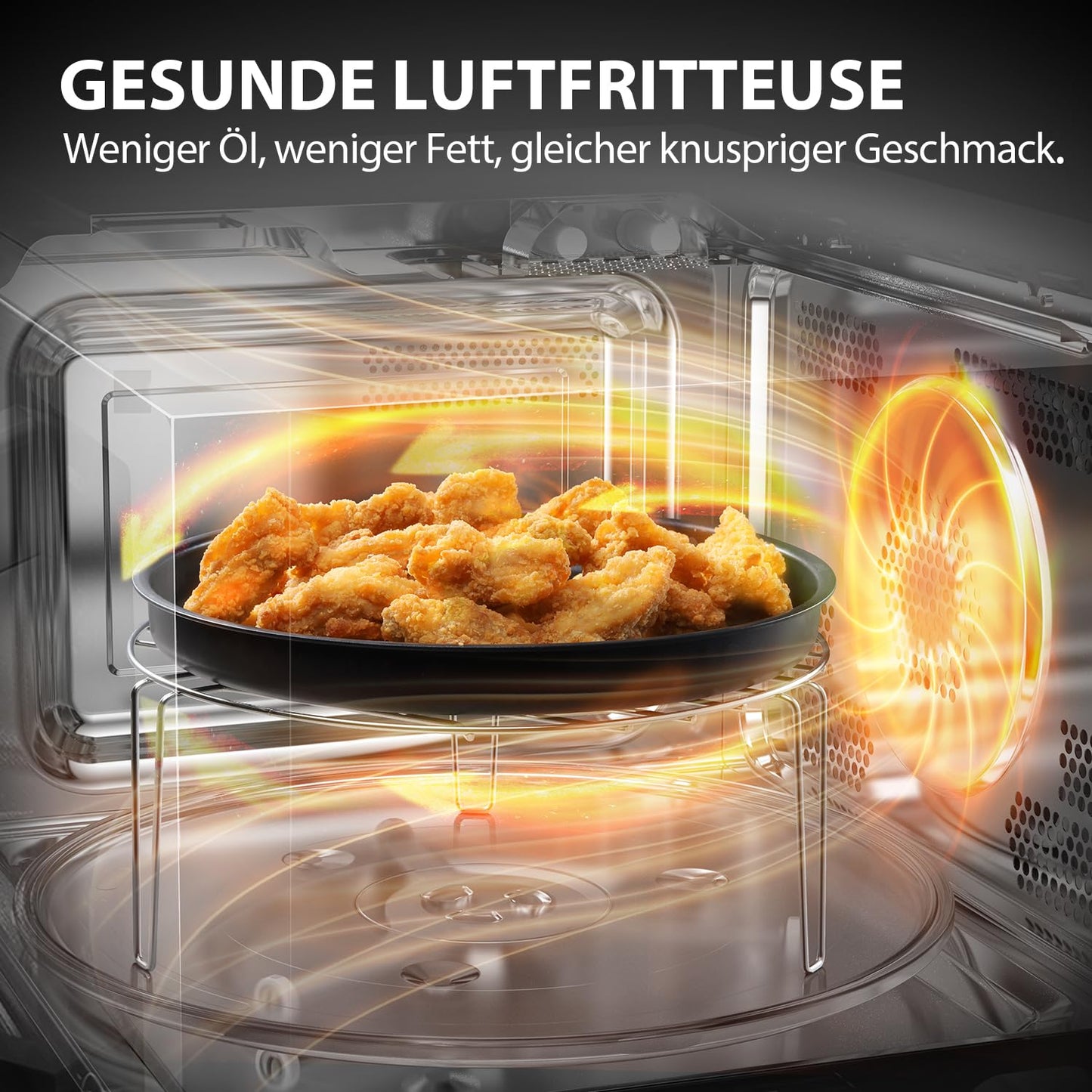 Toshiba MW2-MG20PF(BK)/GE Mikrowellenherd 800 W mit knuspriger Grill- & Kombigarfunktion, 5 Leistungsstufen, 1000 W Grillleistung, Schwarz
