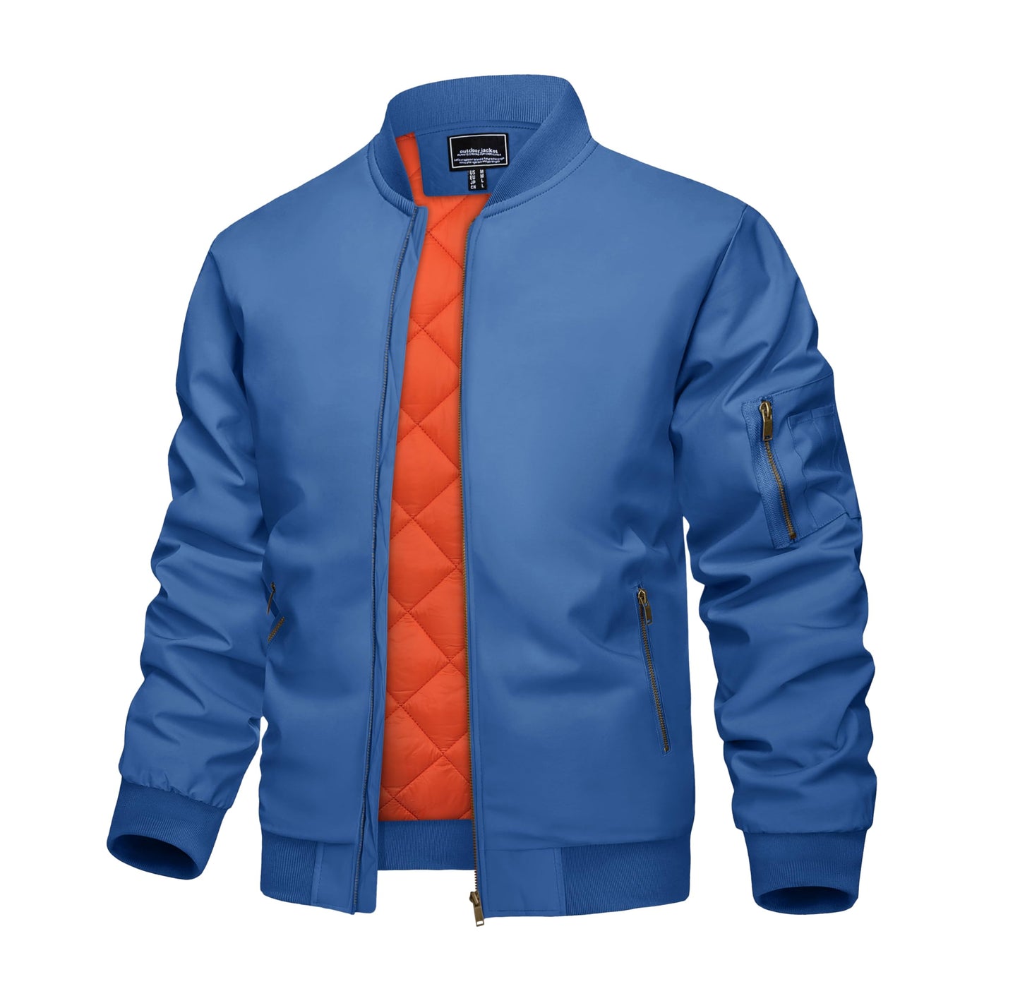 KEFITEVD Men’s Bomber Jacket – Casual Windproof Zip-Up Jacket