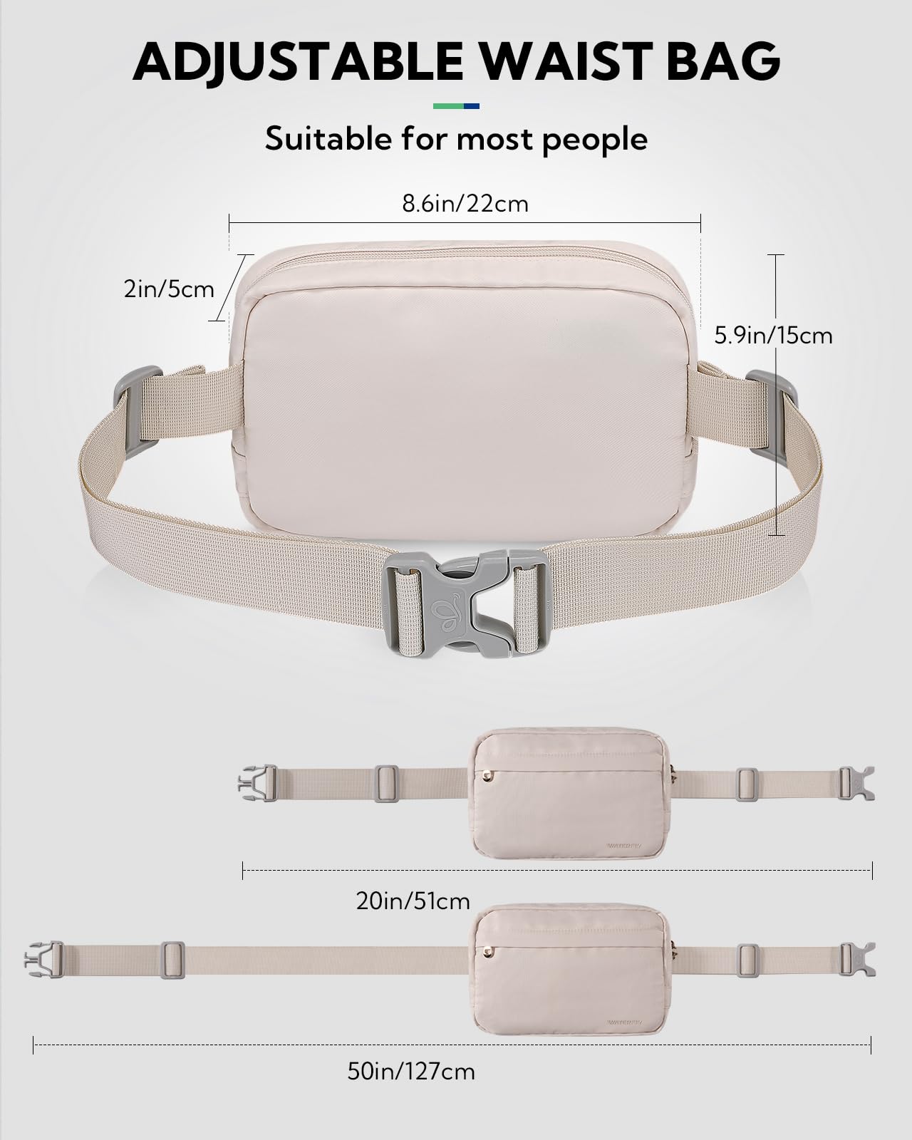 WATERFLY Crossbody Waist Bag – Lightweight Hip Pack for Travel & Festivals