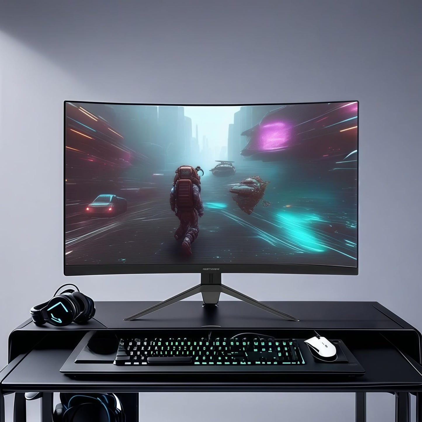 LC-POWER LC-M24-FHD-165-C-V2 24 Zoll Curved Gaming Monitor, FHD 1920x1080 Pixel, 1ms, 165Hz, AMD FreeSync, G Sync kompatibel, HDMI, Display Port, VESA