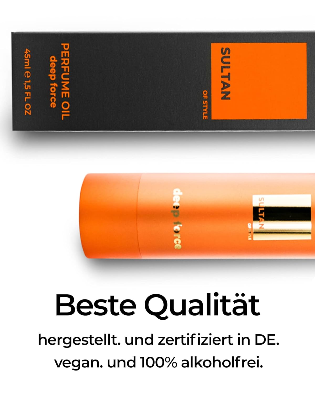 Sultan of Style Deep Force Parfum Oil Herren - Intensiver & Eleganter Orient Duft - 100% Alkoholfrei - Pflegende Ätherische Öle - Geschenke für Männer