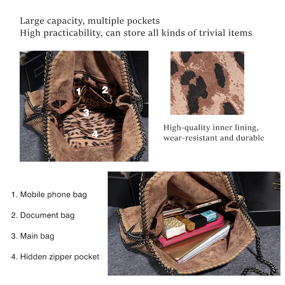 Women’s Chain Crossbody Bag – Large Hobo Shoulder Bag