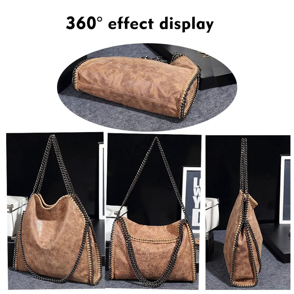 Women’s Chain Crossbody Bag – Large Hobo Shoulder Bag