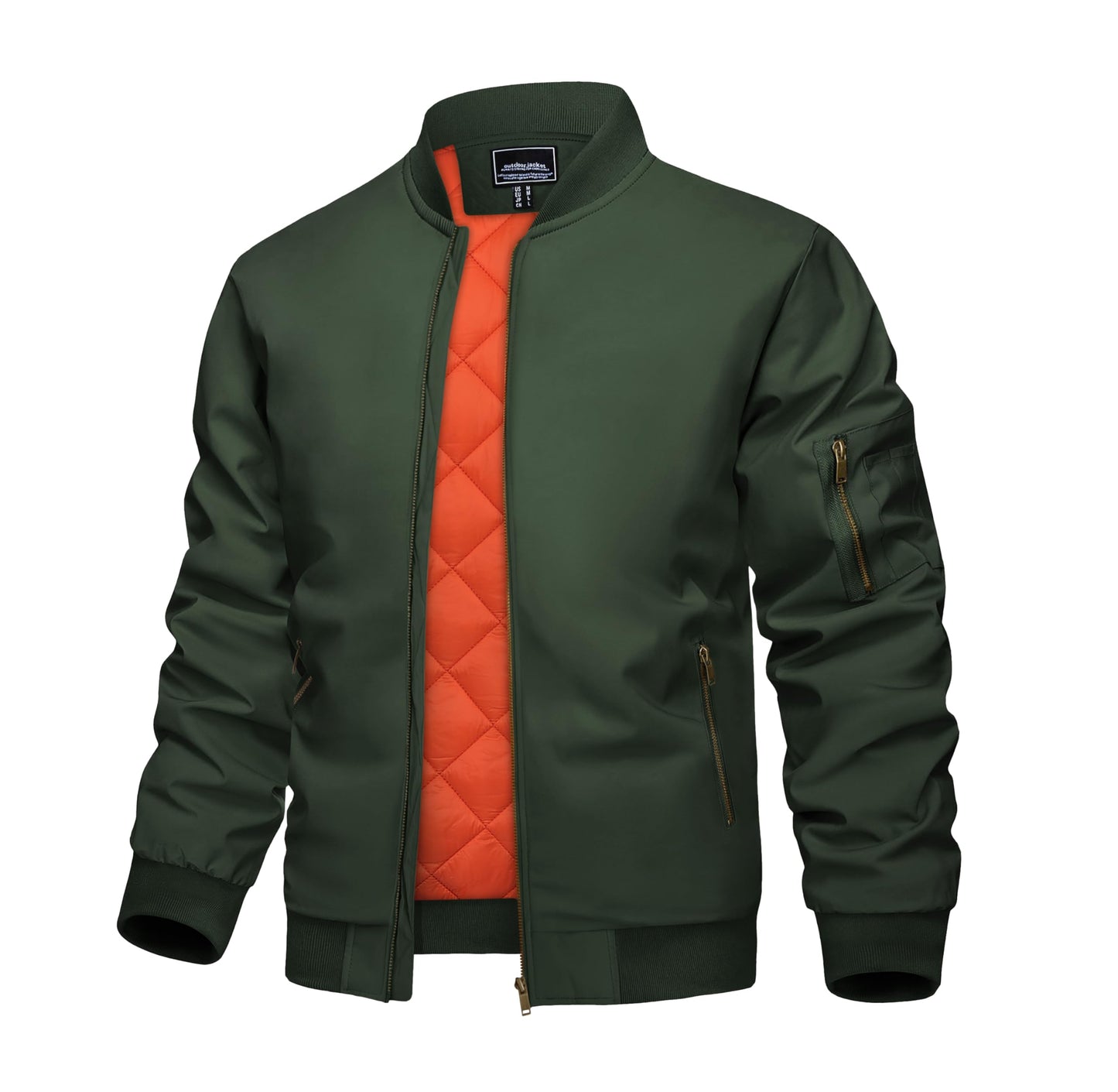 KEFITEVD Men’s Bomber Jacket – Casual Windproof Zip-Up Jacket
