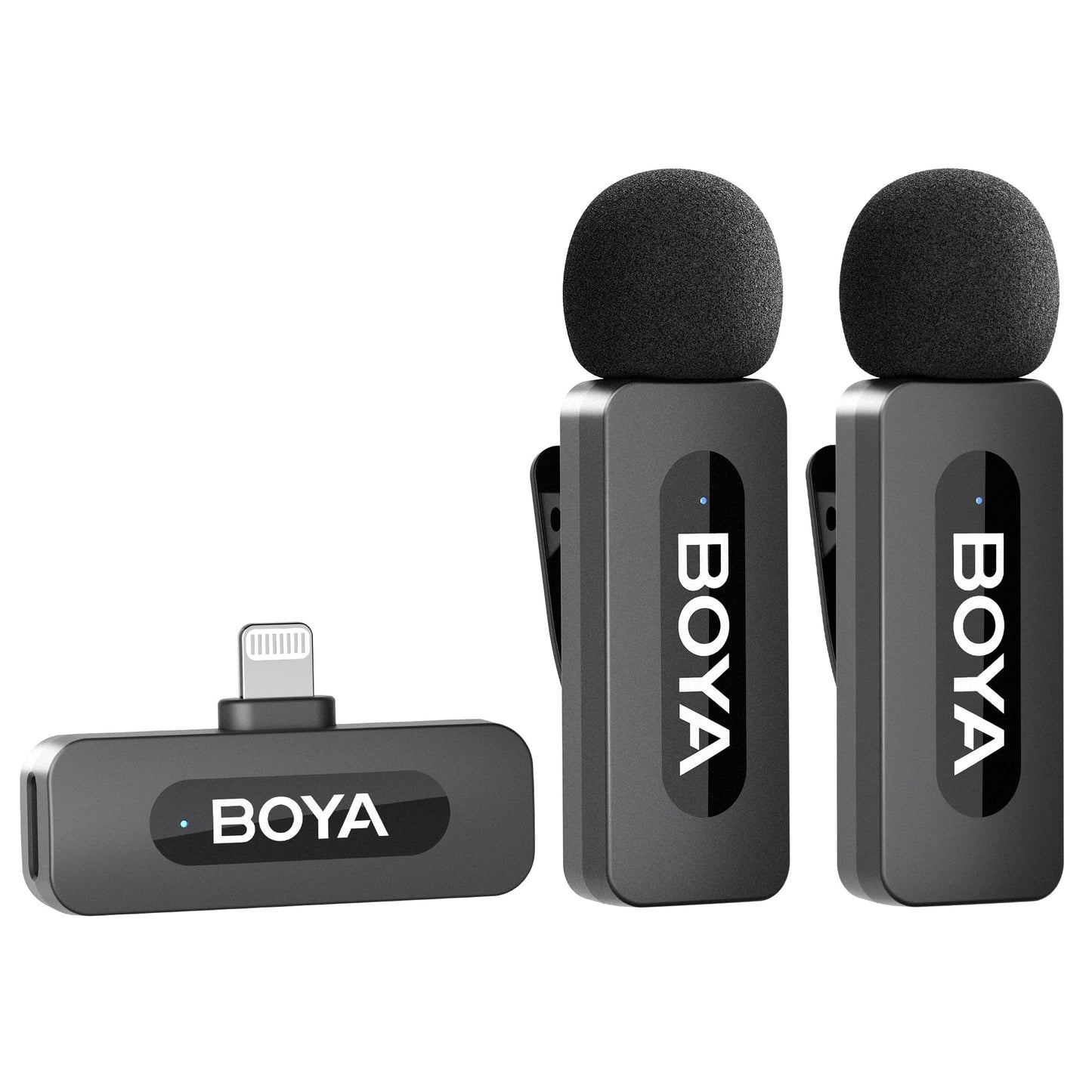 BOYA by-V1 Kabelloses Lavalier-Mikrofon für iPhone, 2,4 GHz, Plug-Play, Mini-Clip-On-Mikrofon mit Geräuschunterdrückung, für Vlogging, Video, Podcast, Interview, YouTube-Aufnahme