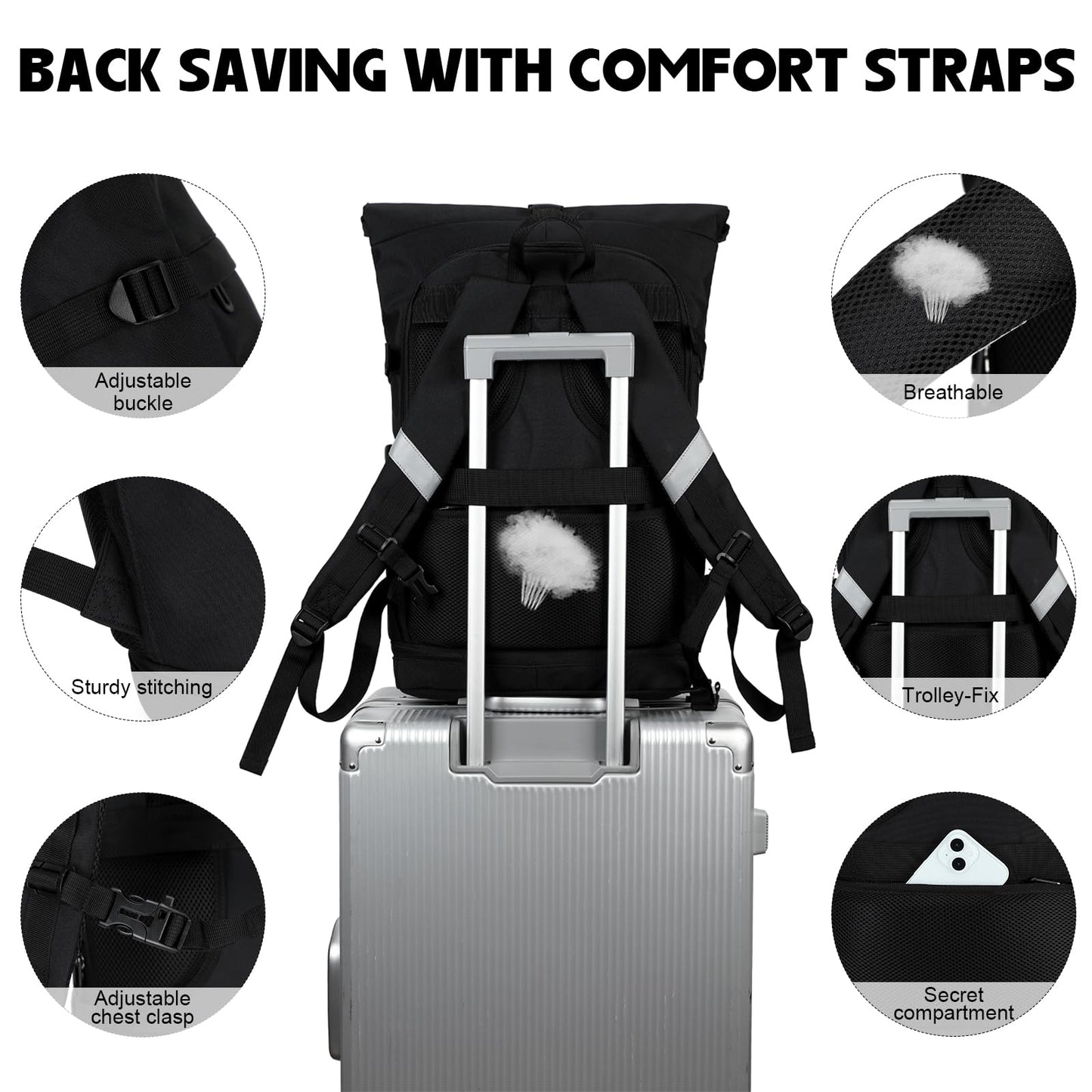 Myhozee Rolltop Backpack for Men and Women
