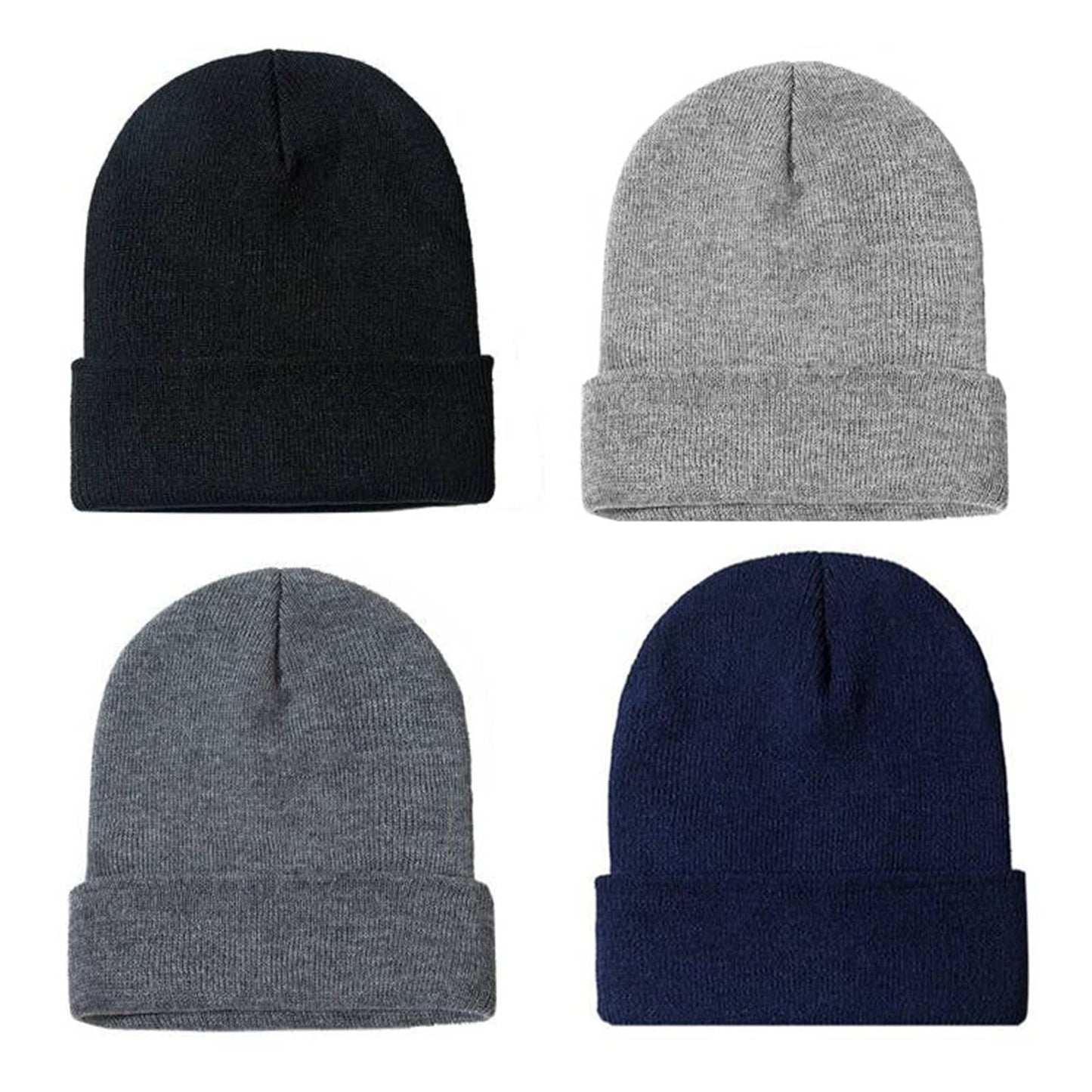 ZOORON 1&2 Pack Beanie for Men Women Slouchy Beanie Hats Winter Knit Caps Soft Ski Hat Unisex