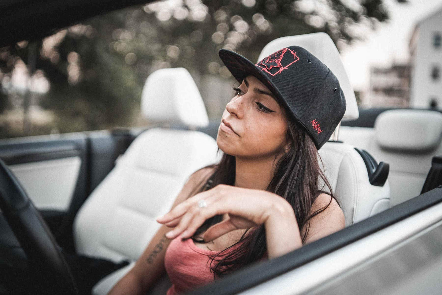 Nebelkind Snapback-Cap-Herren Damen Barbed Wire, Einheitsgröße OneSize, Größenverstellbar, Unisex, hochwertige Basecap trendig, Streetwear Style, Baseball-Kappe mit geradem Schirm, Retro