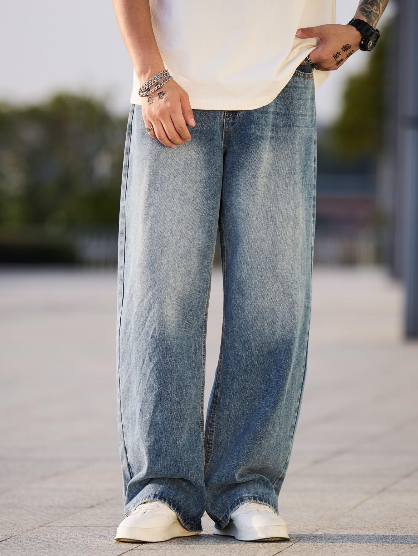 Zewool Men’s Baggy Jeans – Extra Loose Fit Skater Pants