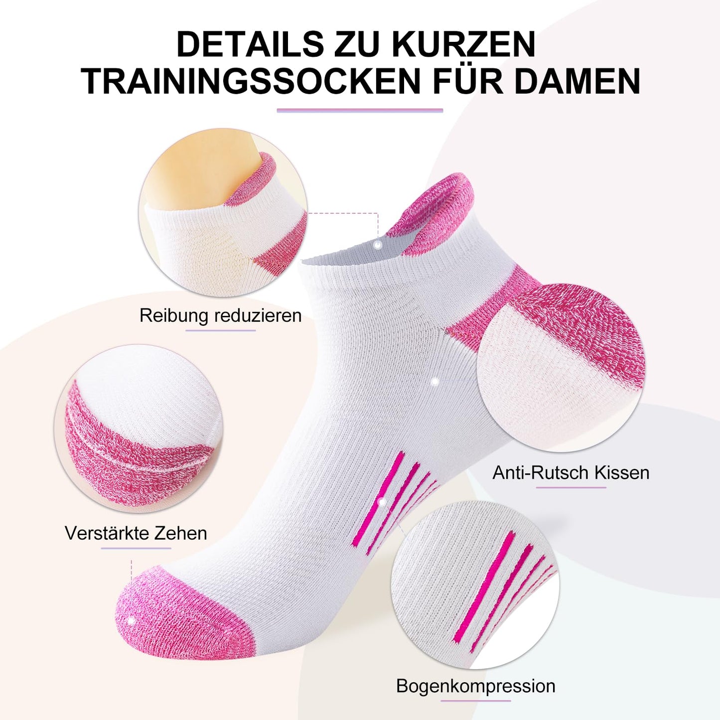 Women's Sneaker Socks – Cotton Low-Cut Sports Socks
