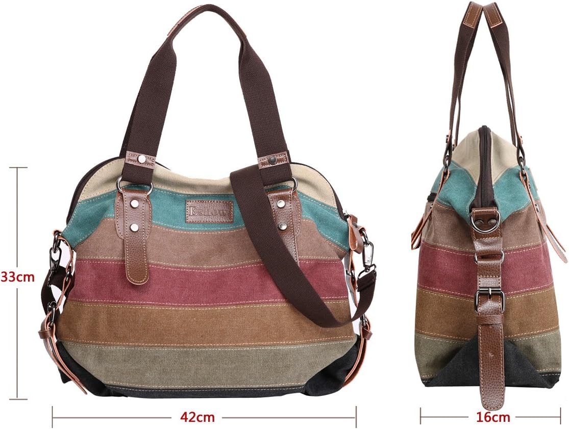 Eshow Women’s Canvas Handbag – Large Shoulder Bag with Handle