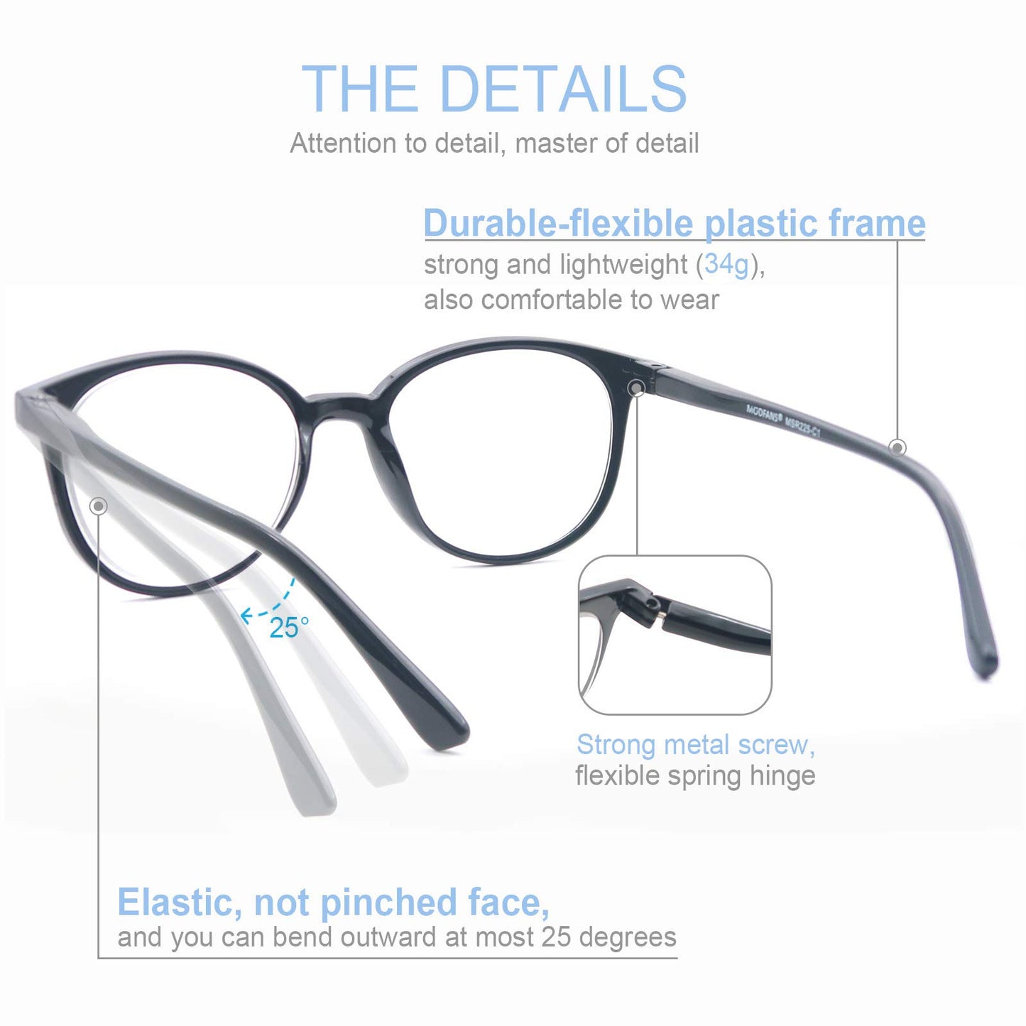 MODFANS (4 Pack) Lesebrille 2.5 Rund Herren Damen,Gute Brillen,Hochwertig,Mode,Komfortabel,Super Lesehilfe,fur Frauen