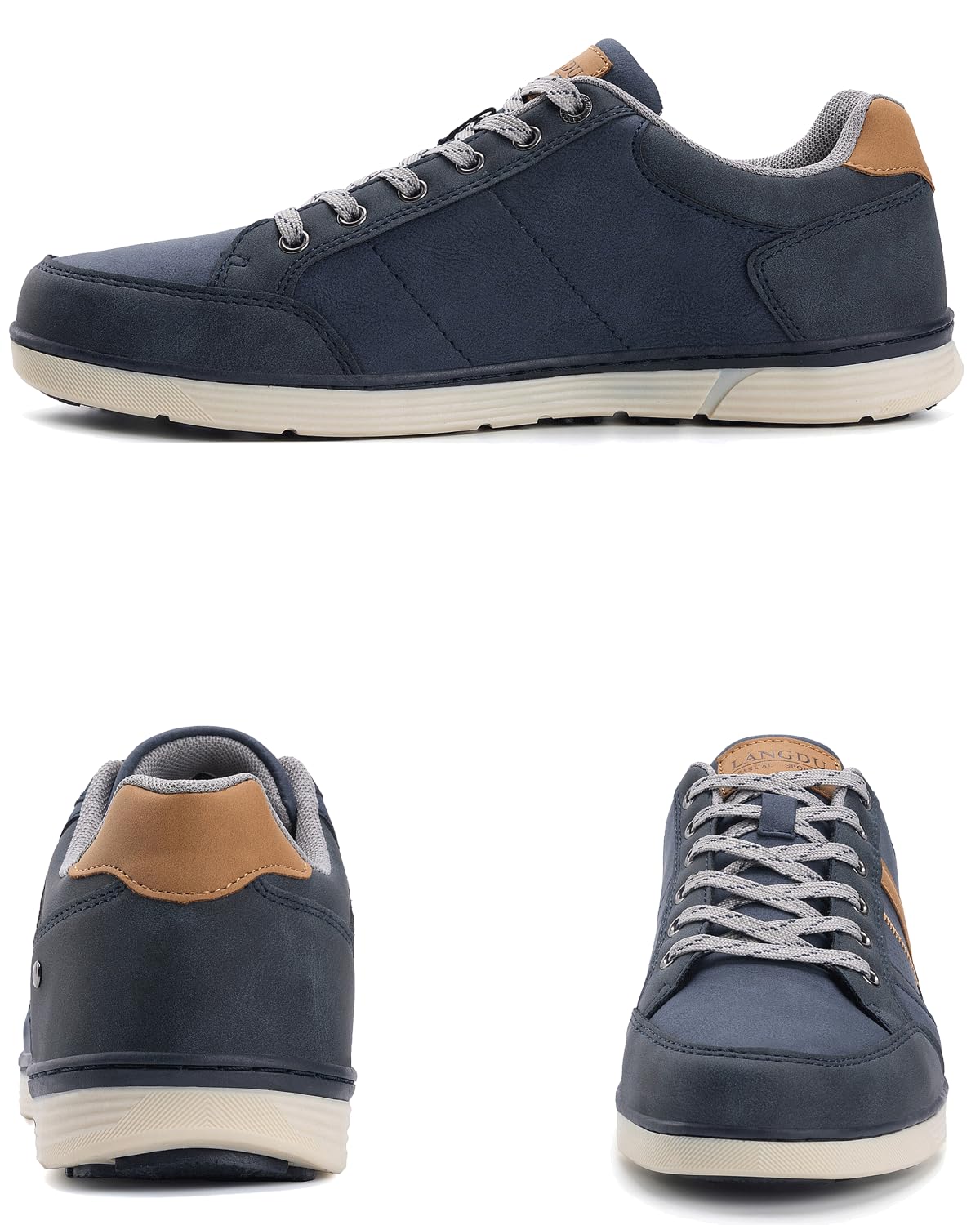 LANGDU Men’s Casual Sneakers – Lightweight Breathable Walking Sports Shoes