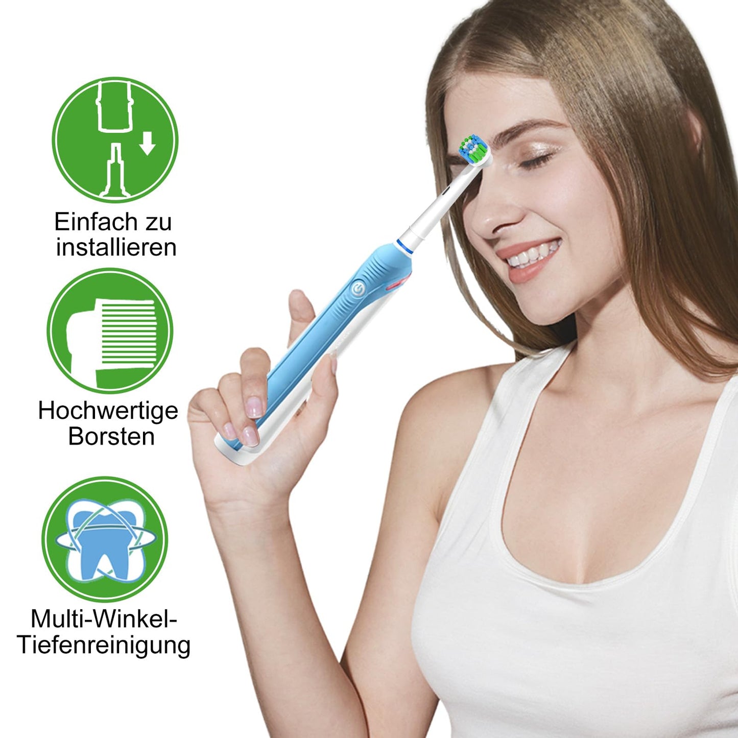 16 Stück Precision Aufsteckbürsten Kompatibel mit Oral B Elektrische Zahnbürsten. 8er Weiß und 8er Schwarz. von Betterchoi