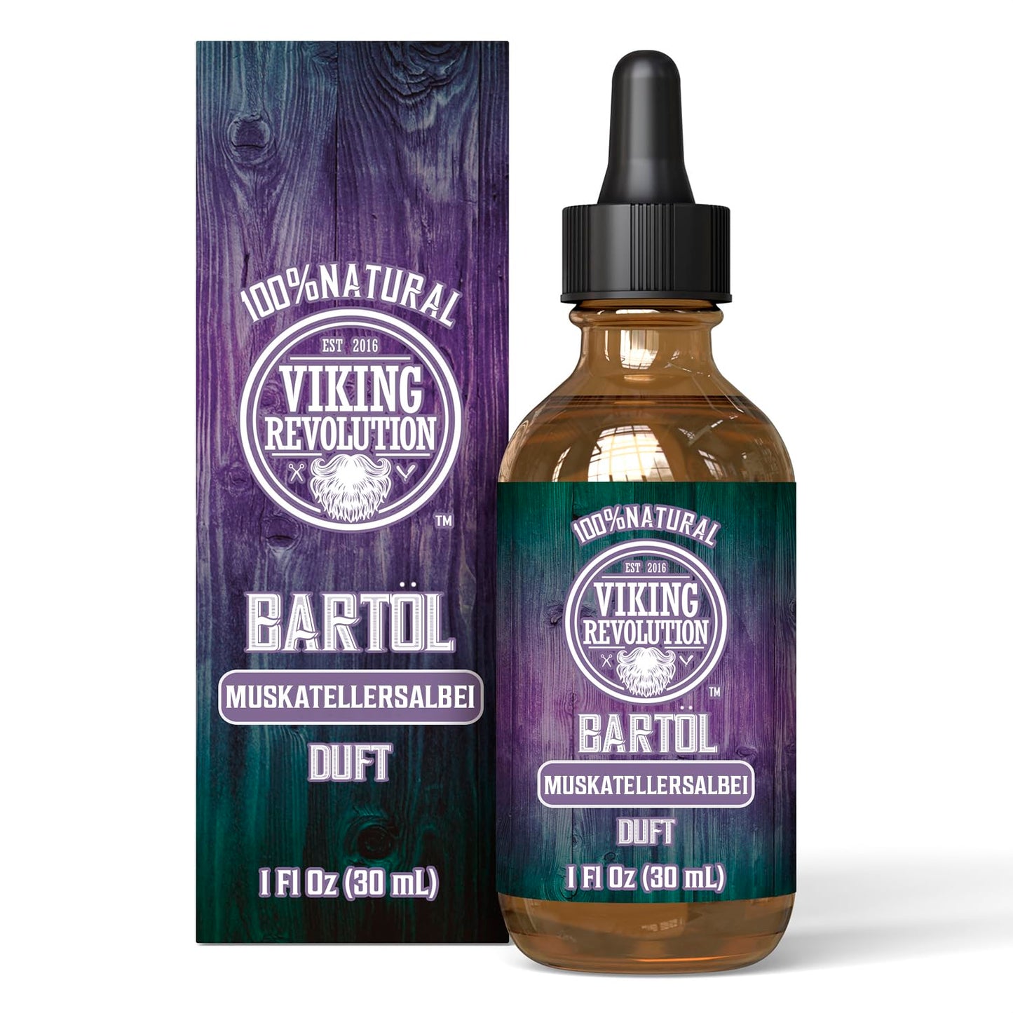 Viking Revolution - Bartöl - Macht Weich, Schützt und Stärkt - Natürliches Argan- und Jojobaöl - Bartöl Herren - Geschenke Für Männer - Sandelholz - 30 ml