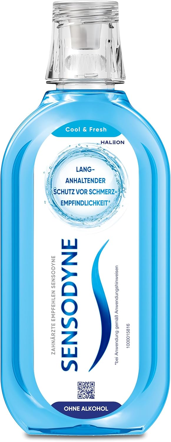 Sensodyne Cool & Fresh tägliche Mundspülung mit Fluorid, 500ml, für schmerzempfindliche Zähne