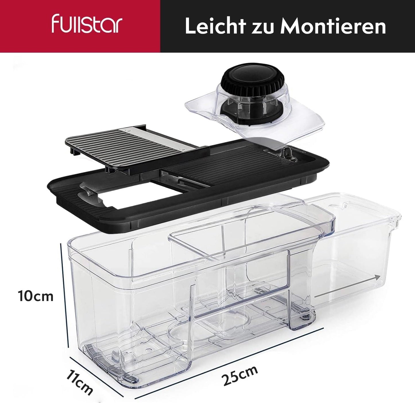Gemüseschneider Mandoline Gemüsehobel - Gemüse Schneider Gurkenhobel Zwiebelschneider Kartoffelschneider Obstschneider - Reibe für Gemüse und Käse - Julienneschneider (6-in-1 Kompakt Weiß)