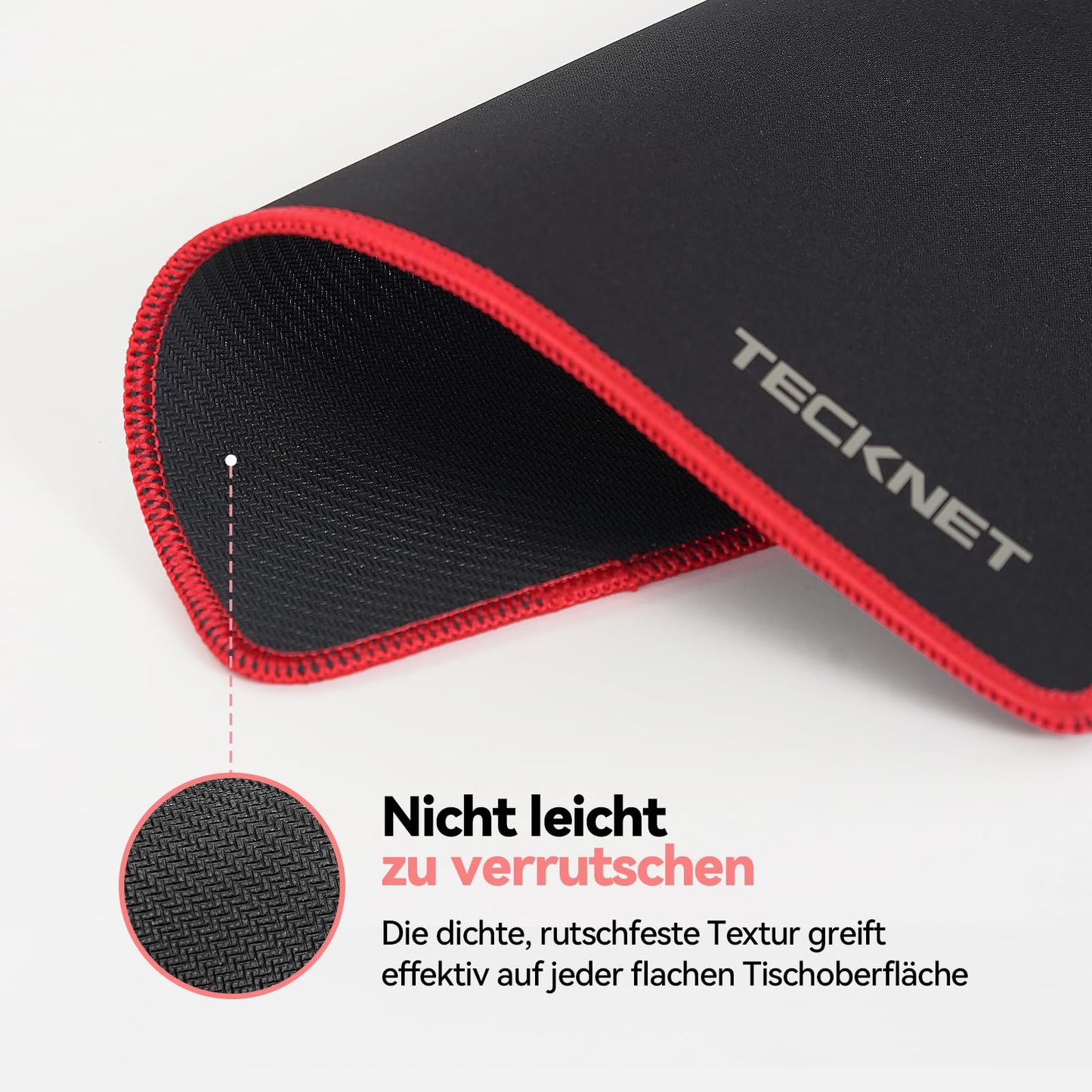 TECKNET Mauspad, 3 Pack Mousepad 270 x 210 mm, wasserdichte Gaming Mauspad Mausmatte mit vernähte Kanten, rutschfeste Gummiunterseite, Glatte Oberflächen, Geeignet für Computer, Laptop und PC