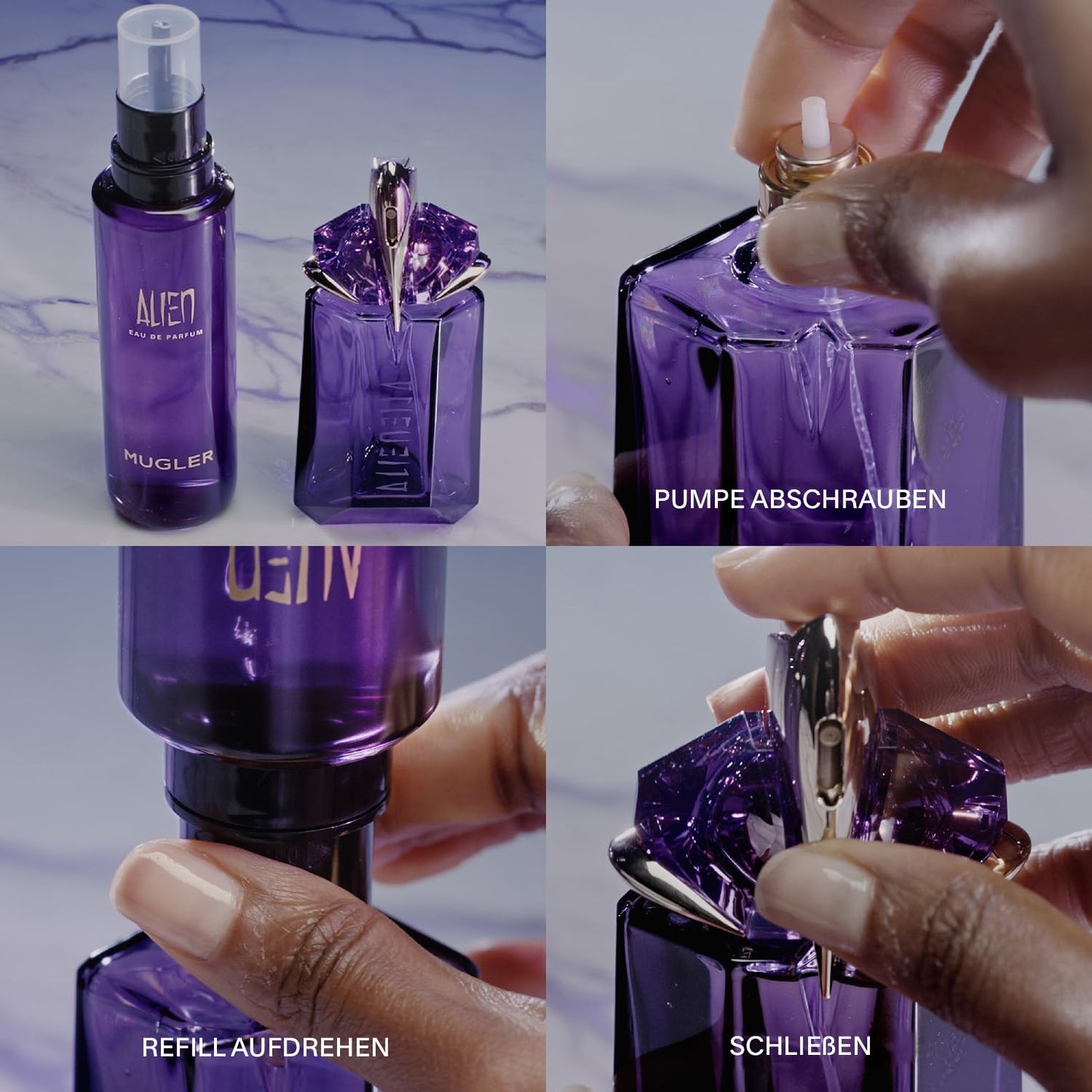 MUGLER Alien Eau de Parfum Ambery Woody Floral Exceptional Fragrance Refillable for Women