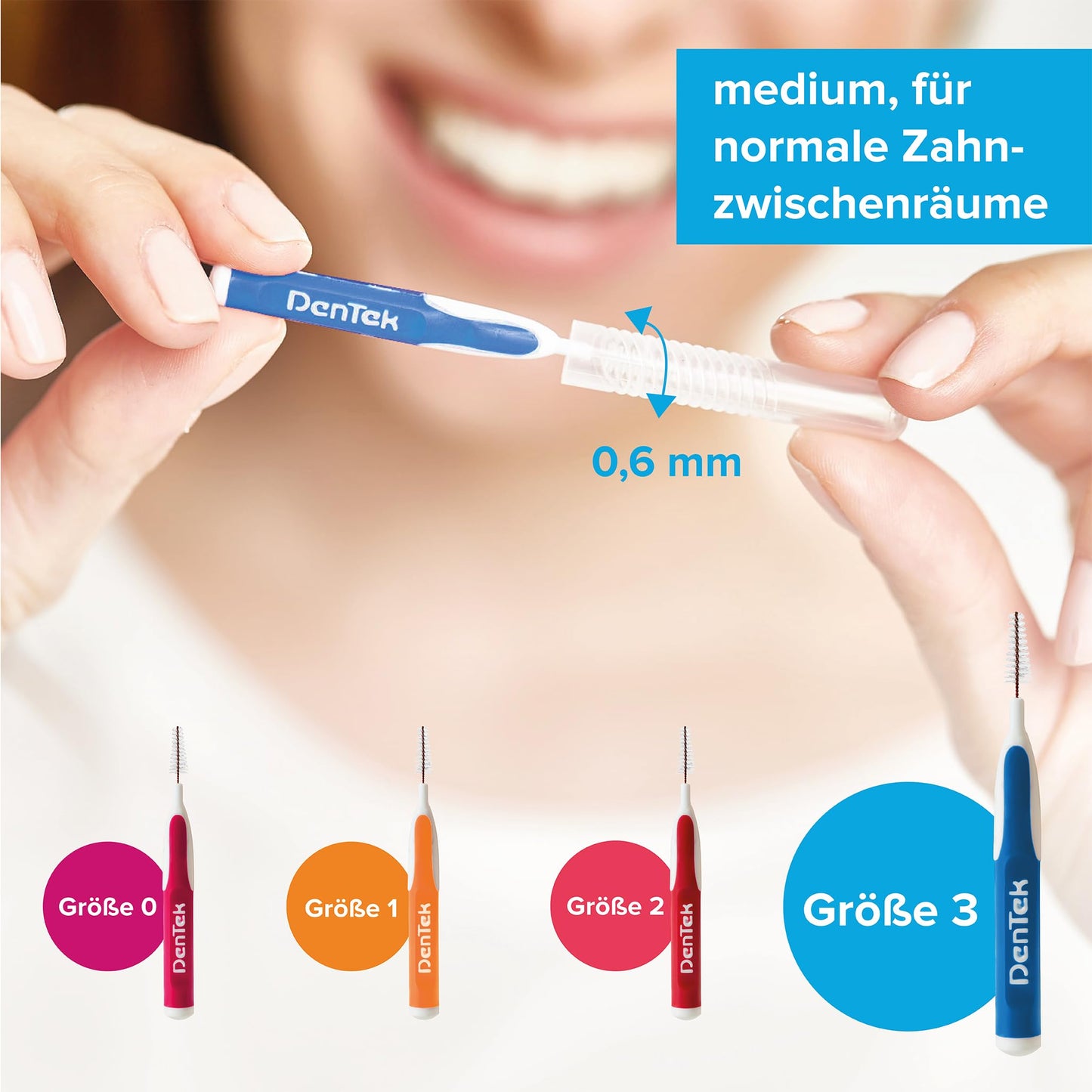 DenTek Slim Brush - Größe 1 - extra fein - für sehr enge Zahnzwischenräume - mit Minzgeschmack und hygienischer Schutzkappe, 32 Stück Pink
