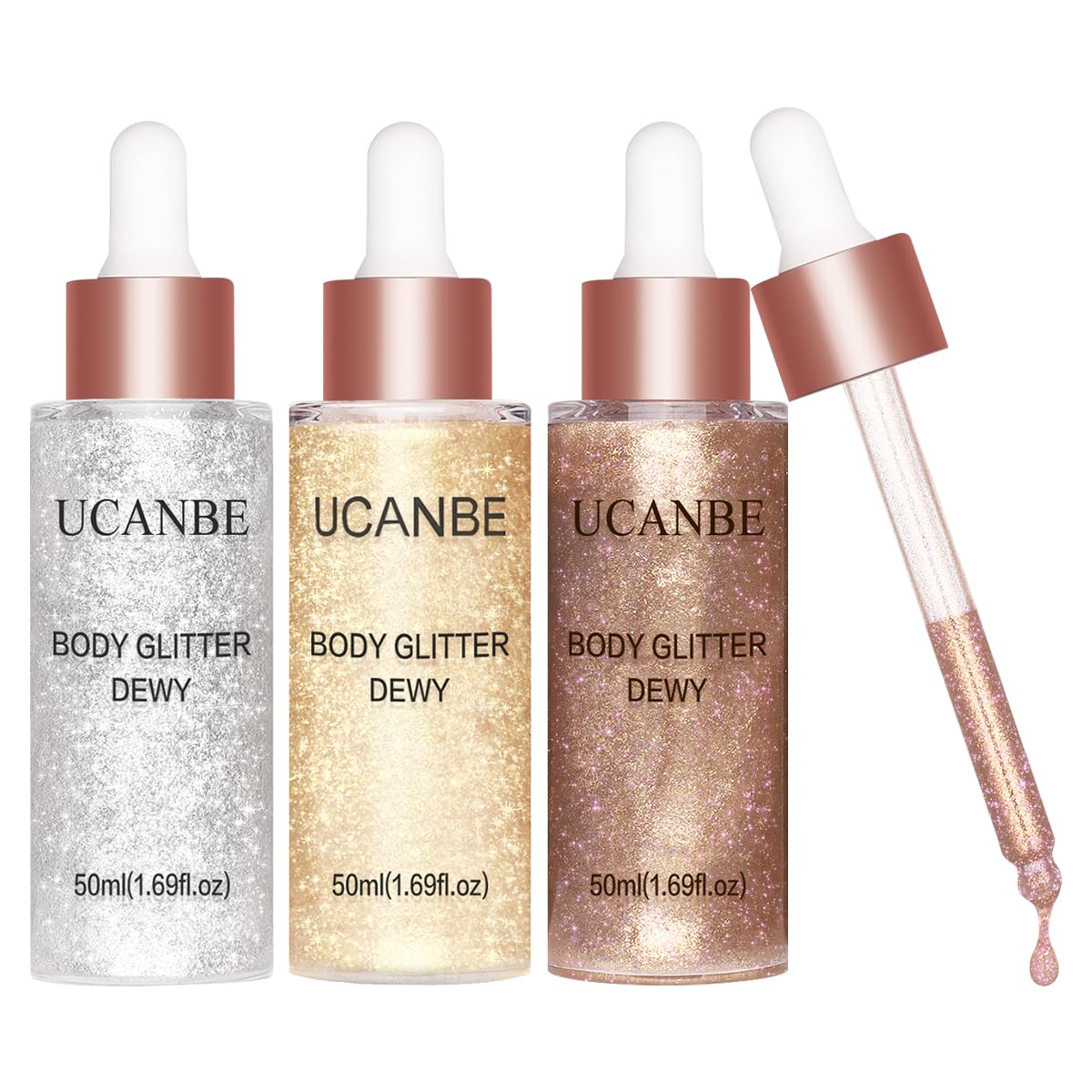 UCANBE Liquid Highlighter – Hydrating Body & Face Luminizer (3 Bottles)
