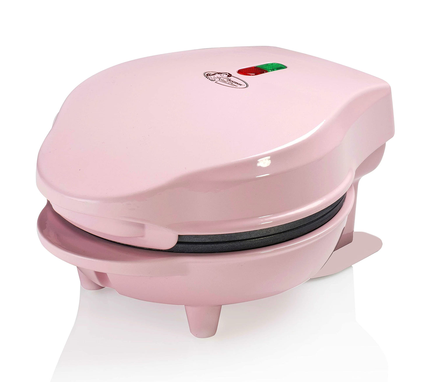 Bestron Mini-Waffeleisen für klassische Waffeln, kleiner Waffelmaker mit Antihaftbeschichtung, für Kindergeburtstage, Familienfeiern, Ostern oder Weihnachten, Retro Design, 550 Watt, Farbe: Rosa