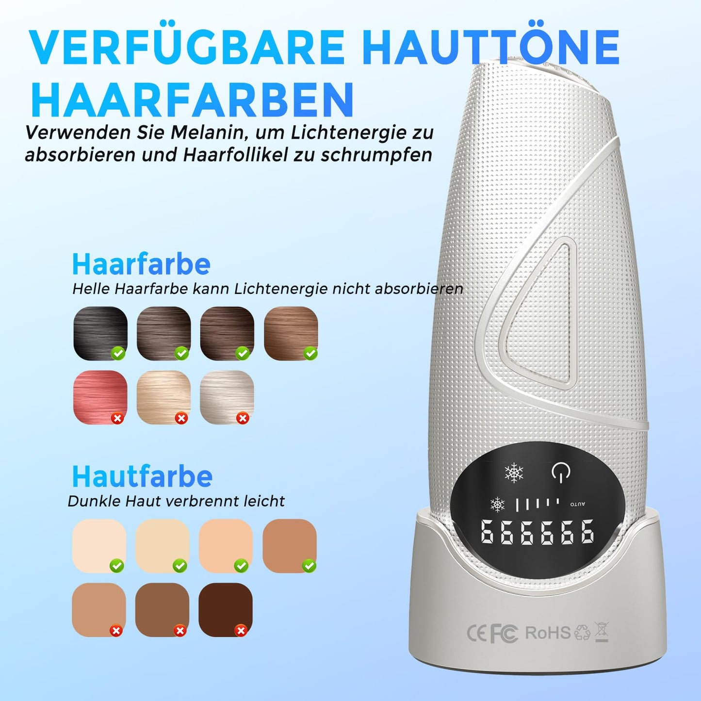 Atopskins IPL Haarentfernungsgerät, Schmerzlose Laser-Haarentfernung, 5 Intensitäten IPL Geräte Haarentfernung Und IPL Laser 2 in 1, Kann am Ganzen Körper Angewendet Werden, Inklusive IPL-Schutzbrille