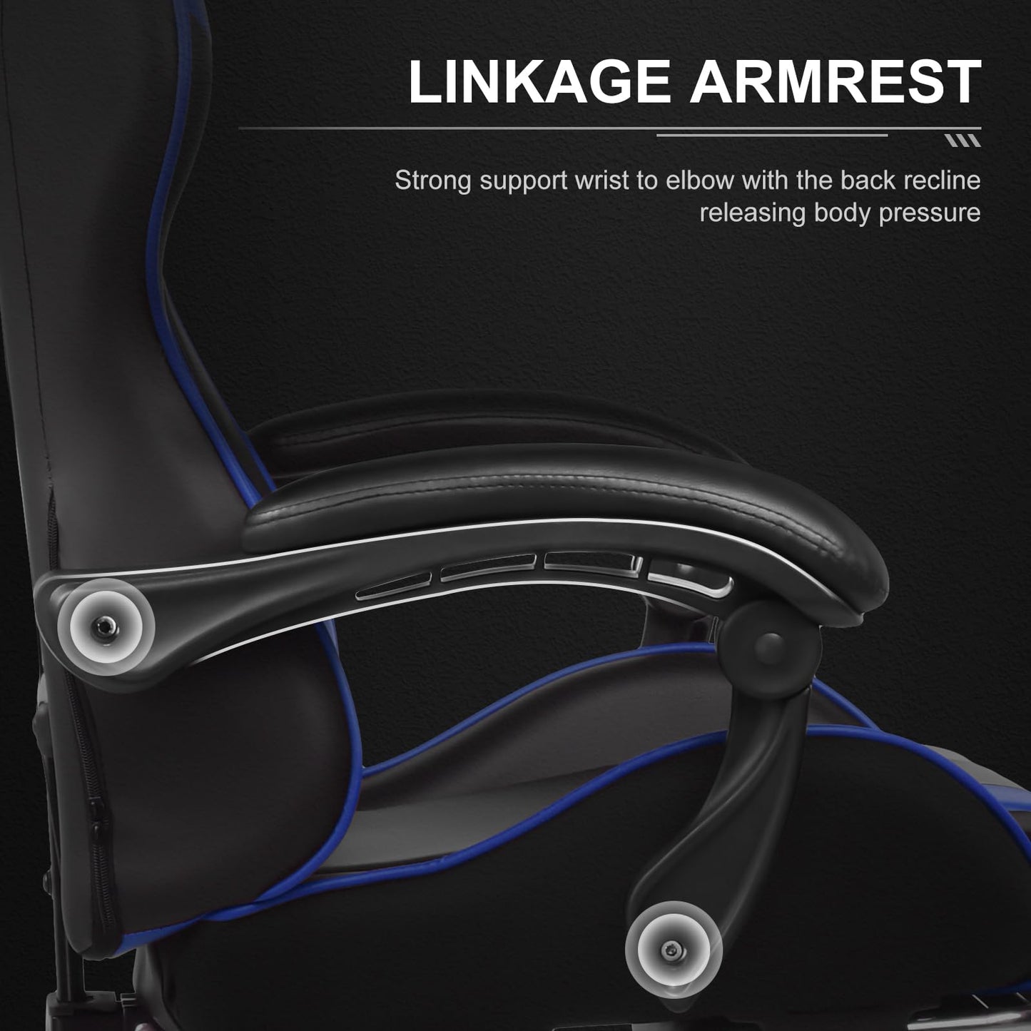 GTPLAYER Office Chair Gaming Chair Massage Gaming Armchair Ergonomic Gamer Chair with Footrest, Headrest Massage Lumbar Cushion, Padded Gaming Chair, Swivel Chair White