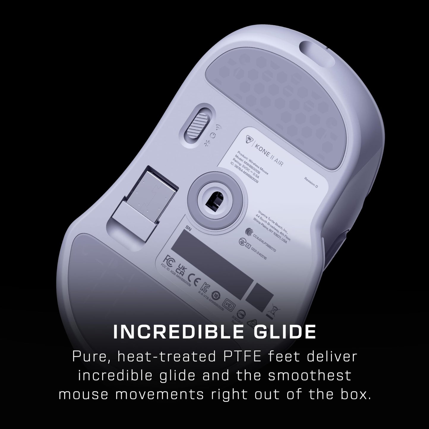 Turtle Beach Kone II Air – Kabellose, ergonomische RGB-Gaming-Maus, 350-Stunden-Akku, optischer 26K DPI Sensor, 21 programmierbare Funktionen, 4D-Free-Spin-Scroll-Rad, Schwarz