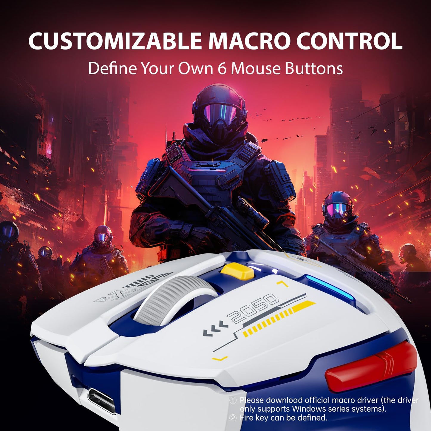 inphic IN9 Gaming Maus kabellos, echte Tri-Mode 2,4G Wireless/Type-C Wired/Bluetooth Maus, 10k DPl, vollständig programmierbar, RGB-Beleuchtung, Hyperspeed wiederaufladbare Funkmaus für Laptop PC