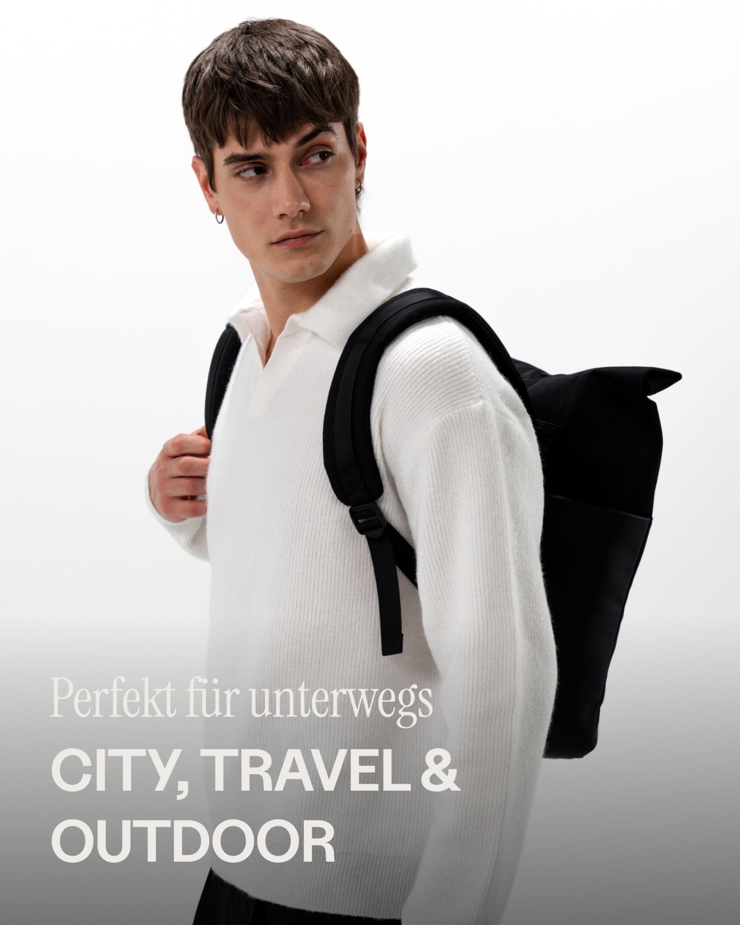 Kapten & Son Lund Basic Backpack 14–16L – Rolltop Travel Backpack