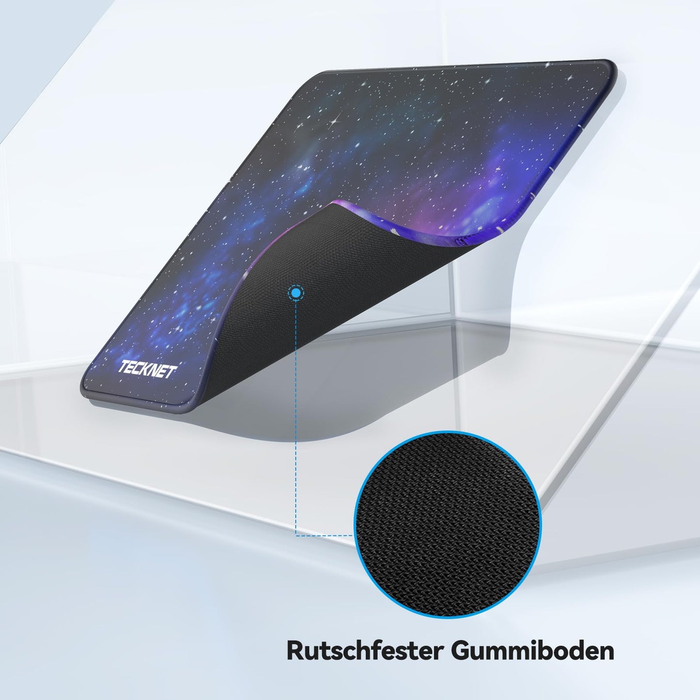 TECKNET Mauspad, 280 x 210 mm Gaming Mousepad mit Wasserdicht und Rutschfester Gummi für PC-Büro, Arbeit, Gaming, Studium, Laptop, Computer, Zuhause-Schwarz