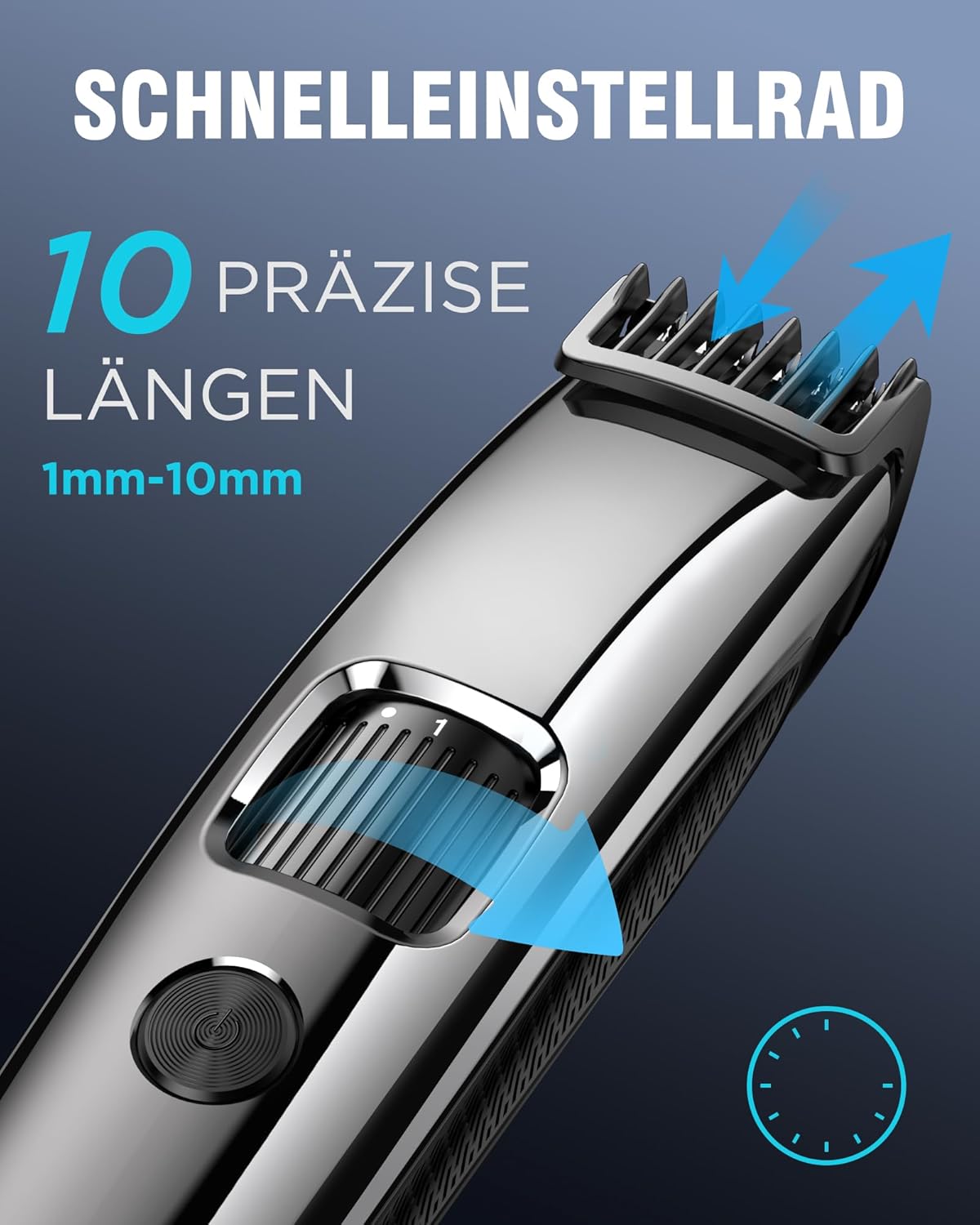 Barttrimmer Herren,Rasierer Herren Elektrisch mit Batterieanzeige, Bartschneider Trimmer Haarschneider mit ZoomRad(1-10mm),Gesichtshaartrimmer Intimrasierer Shaver,Full Body Hair Groomer für Männ,USB