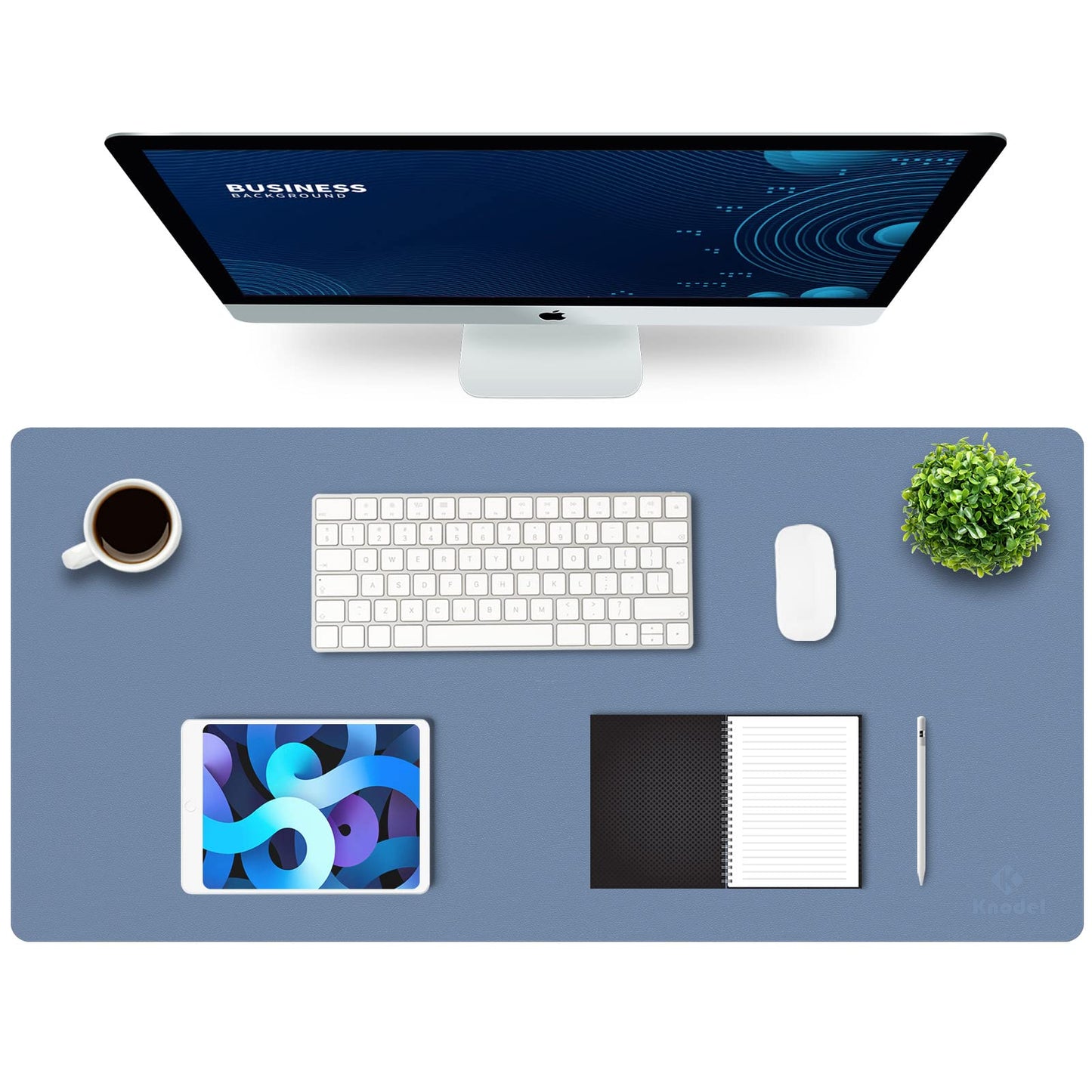 K KNODEL Tischunterlage, Schreibtischunterlage, 80 x 40cm PVC Tischunterlage, Laptop Tischunterlage, wasserdichte Schreibunterlage für Büro- oder Heimbereich, doppelseitig (Schwarz/Schwarz)
