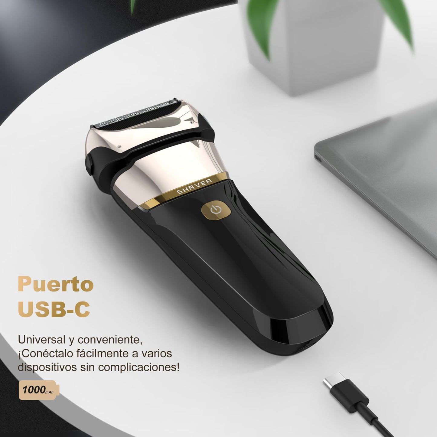 Men's Foil Shaver, 2-in-1 Razor, Electric Rechargeable USB Shaver, Men's Wet Razor & Dry Shaver, Electric Shaver, Men's 100 Minutes Running Time, Zero Gap Skin, IPX7 Washable