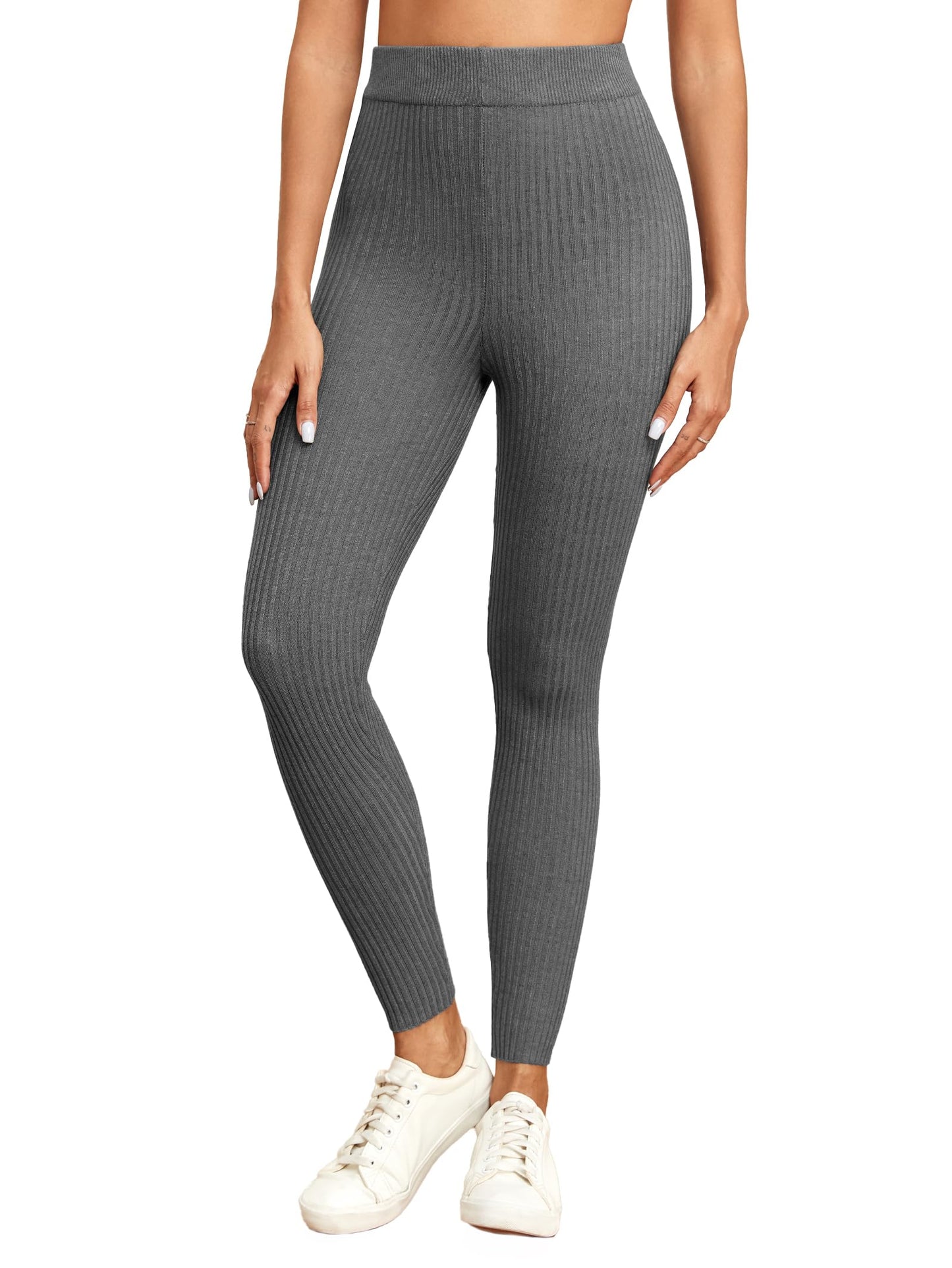 Famulily High-Waisted Ribbed Knit Leggings for Women