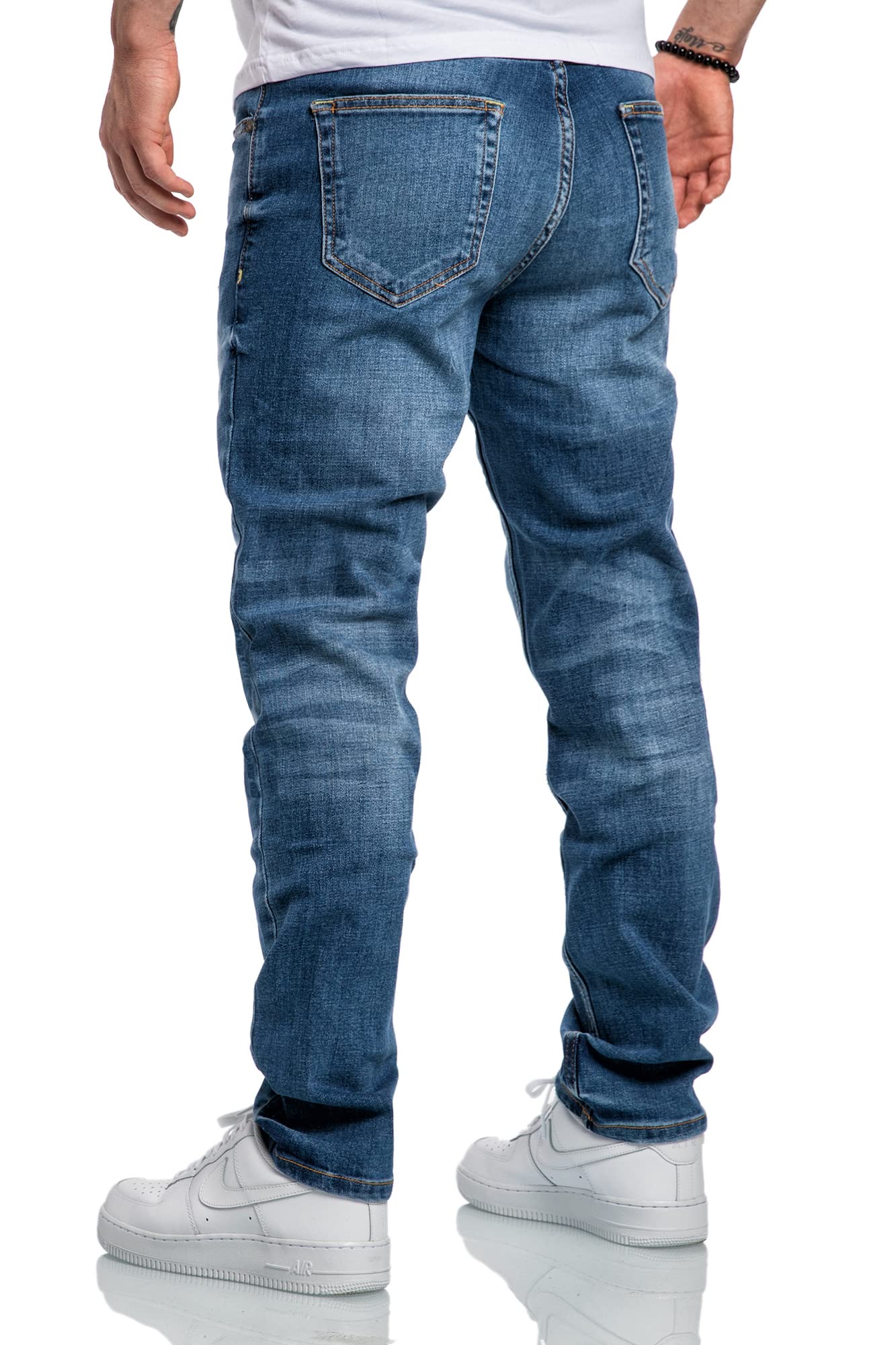 Amaci&Sons Men’s Regular Fit Straight Leg Jeans