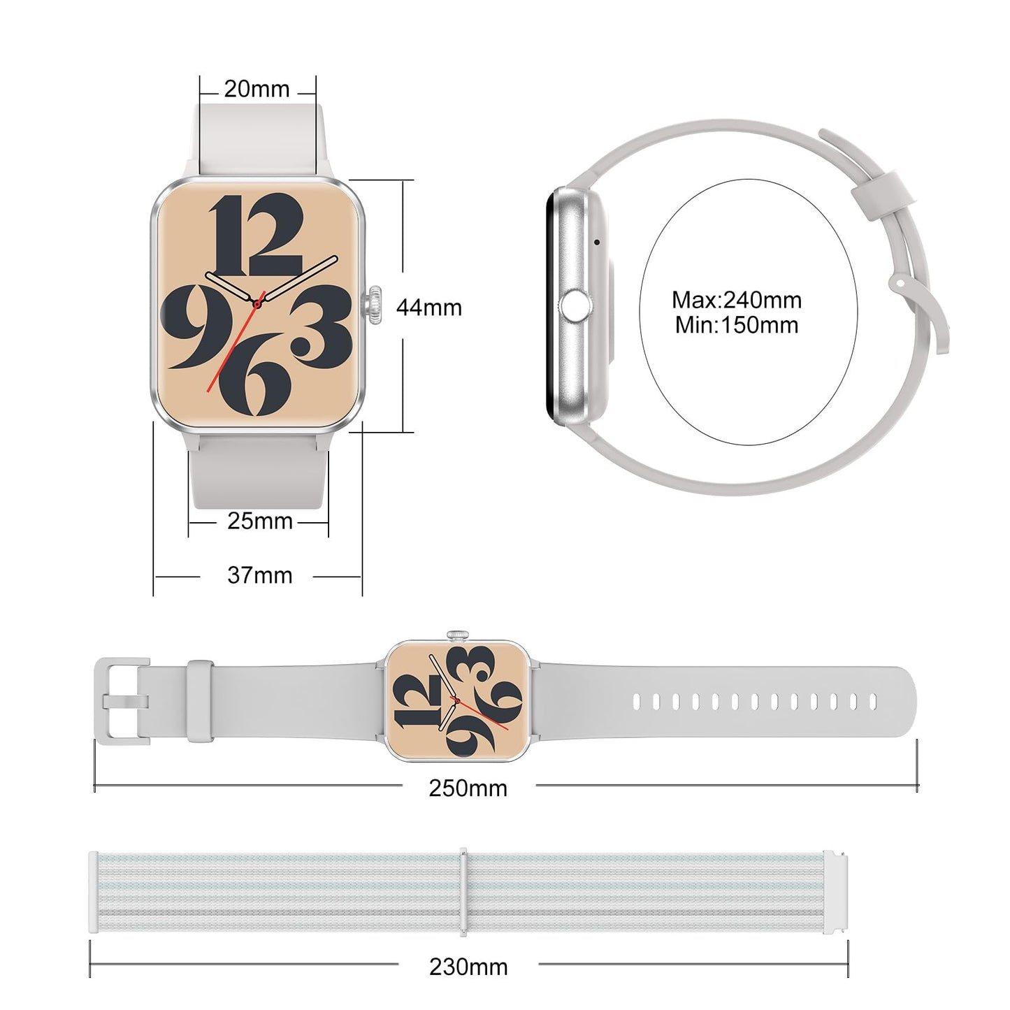 Blackview Smartwatch Herren Damen mit Telefonfunktion(Anrufe tätigen/empfangen)/Message Reminder, Sportuhr mit 100+Sportmodi, Fitnessuhr,Puls-Schlaf-Monitor, Schrittzähler, Smart Watch für Android iOS