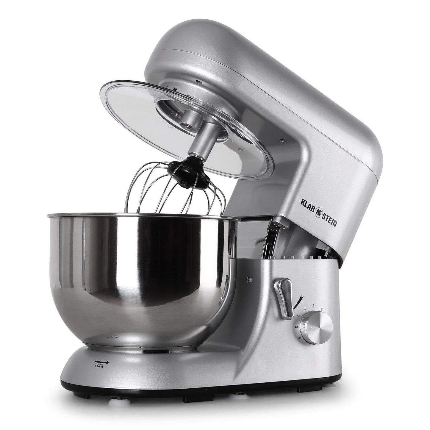 Klarstein Küchenmaschine, Knetmaschine mit 5L Schüssel, 1800W Profi Küchenmaschine mit Knethaken und Schneebesen, Universal Küchenmaschine mit 6 Stufen, Teigmaschine zum Rühren, Kneten und Aufschlagen