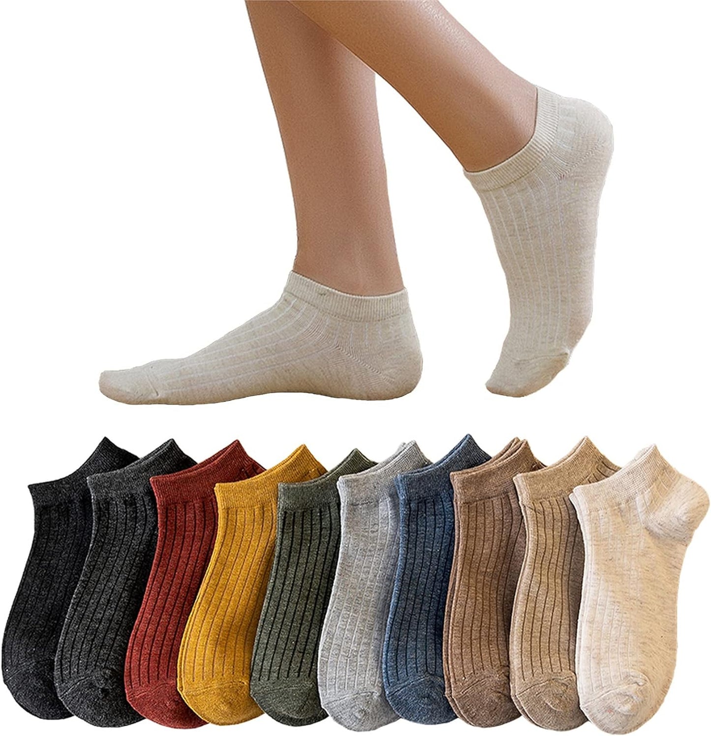 10 Pairs Women's Sneaker Socks – Cotton Low Cut Ankle Socks