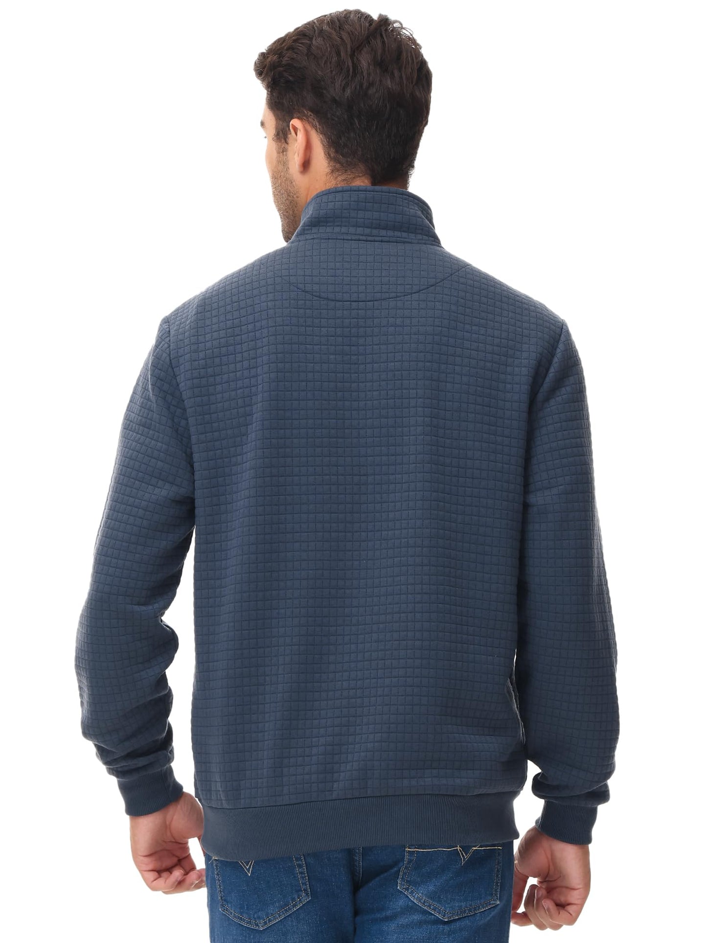 Men’s Transitional Jacket – Lightweight Winter Jacquard Coat with Zipper Pocket