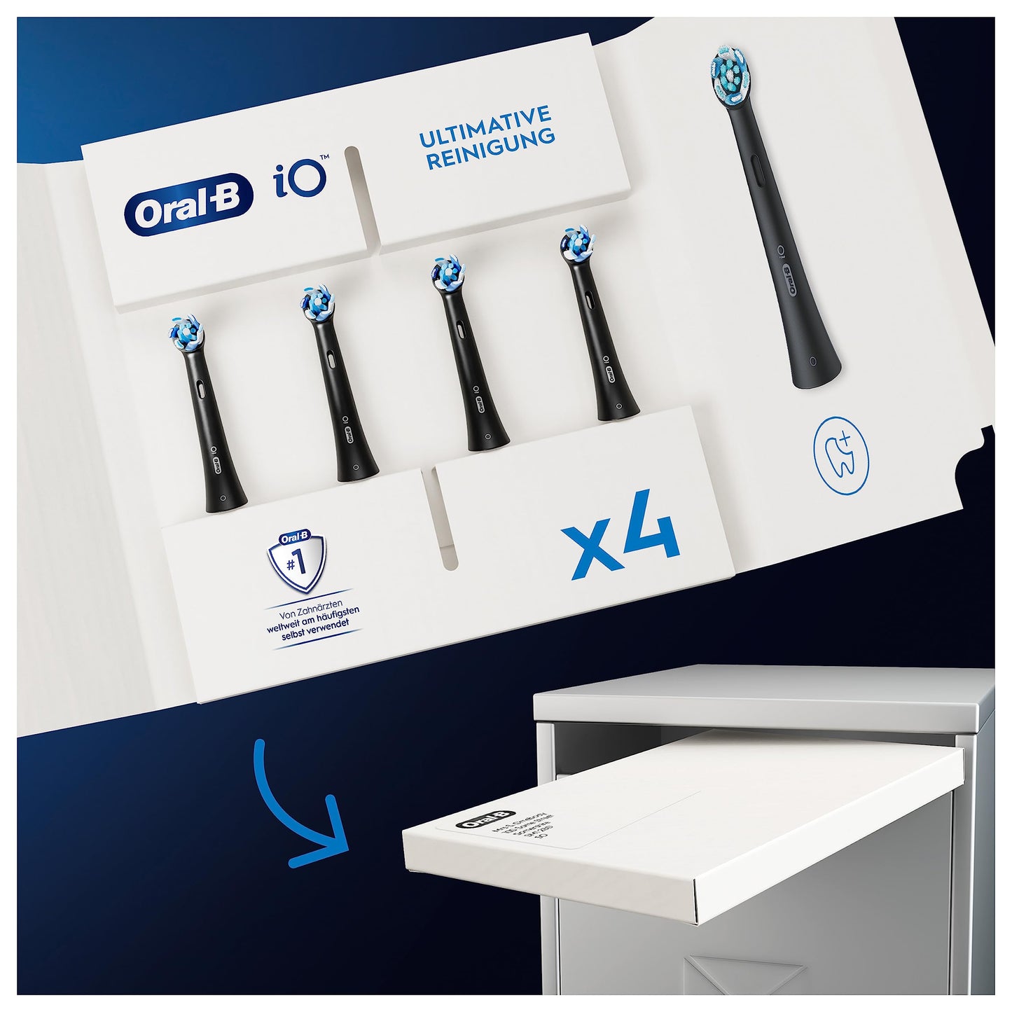 Oral-B iO Ultimative Reinigung Aufsteckbürsten für elektrische Zahnbürste, 10 Stück, ultimative Zahnreinigung, Zahnbürstenaufsatz für Oral-B Zahnbürsten, briefkastenfähige Verpackung, schwarz